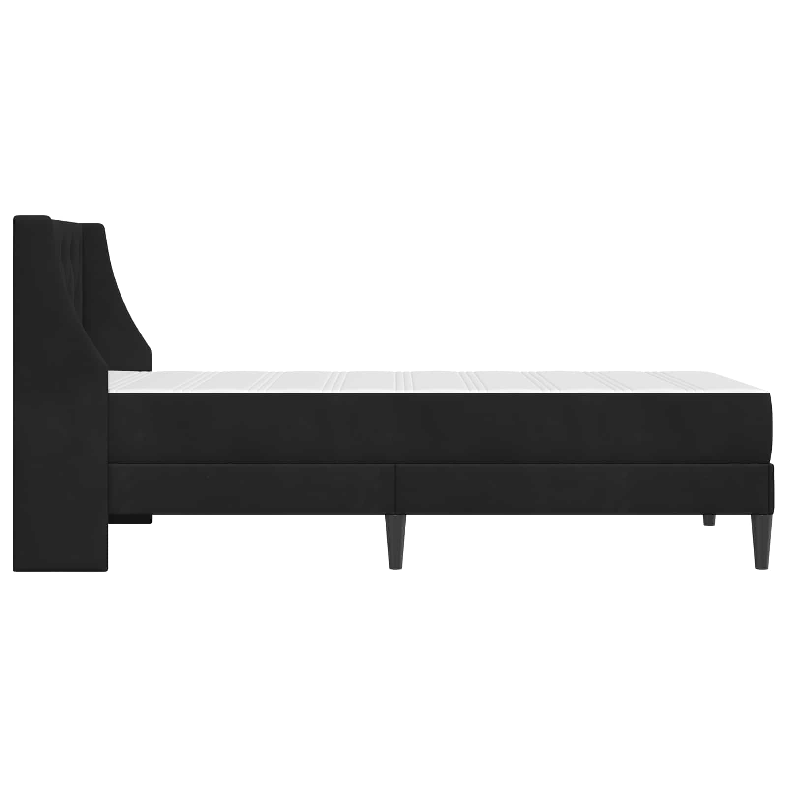 Cadre de lit avec matelas avec matelas Noir 80 x 200 cm Velours - XIOS