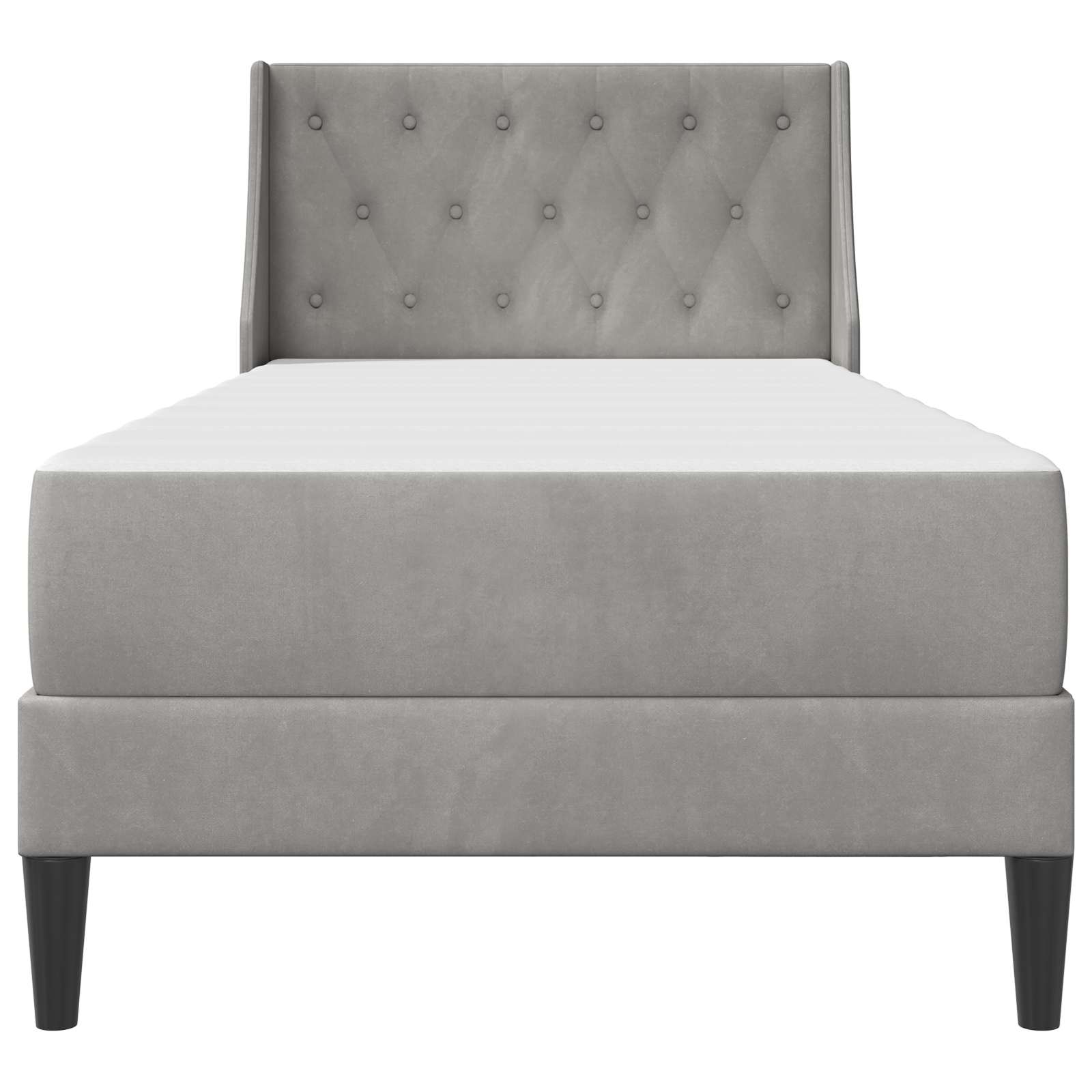 Cadre de lit avec matelas Gris clair 90 x 190 cm Velours - XIOS