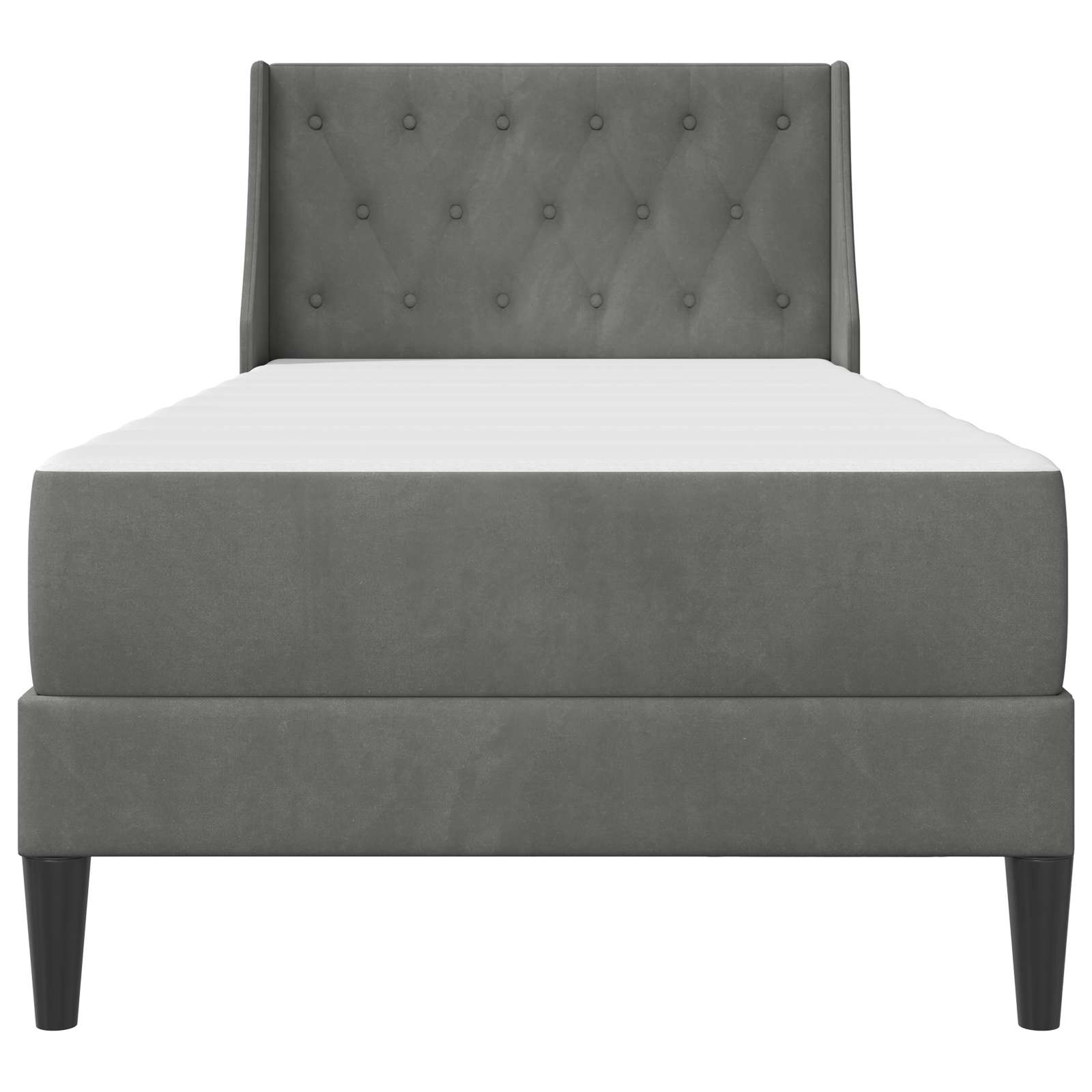 Cadre de lit avec matelas Gris foncé 90 x 190 cm Velours - XIOS