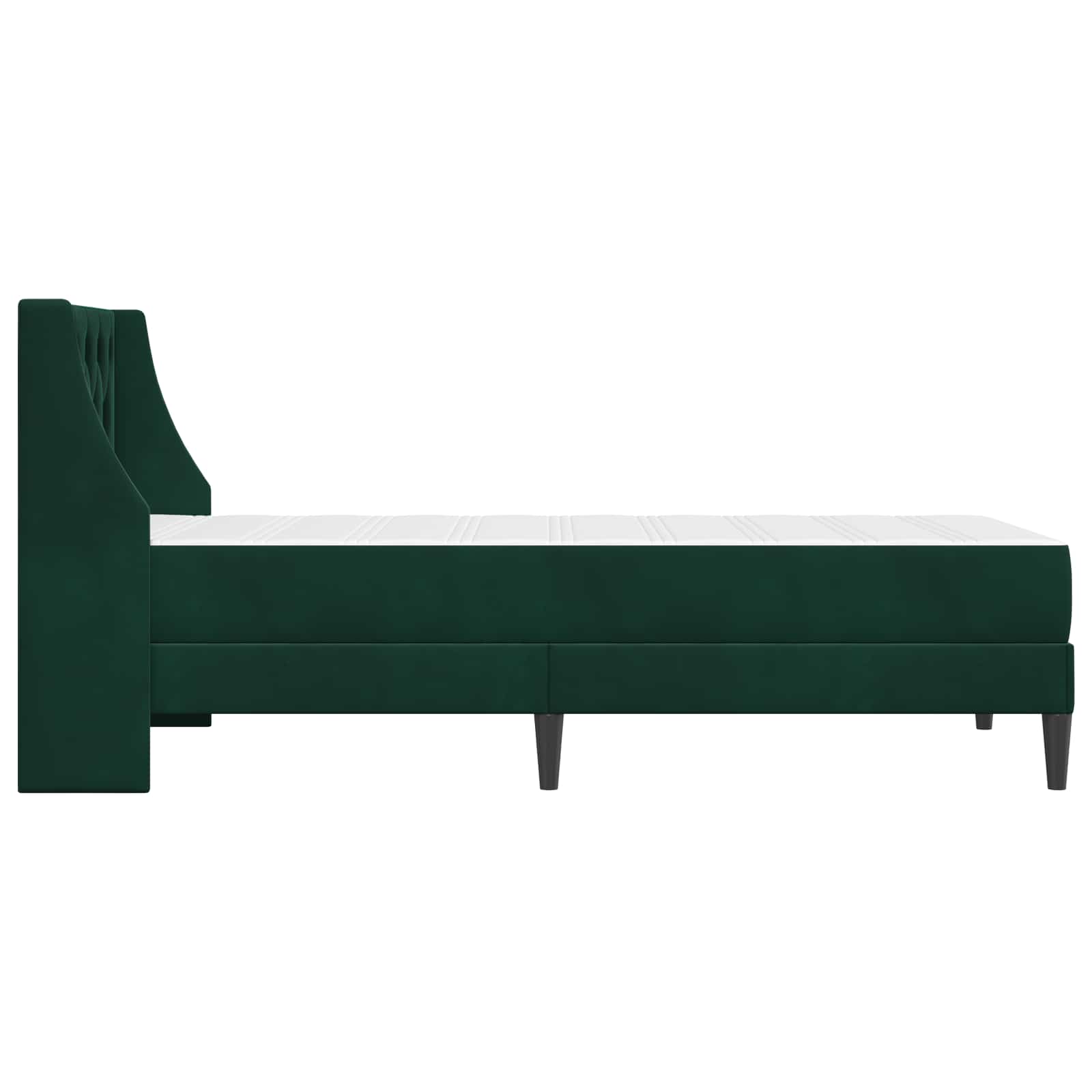Cadre de lit avec matelas Vert foncé 90 x 190 cm Velours - XIOS