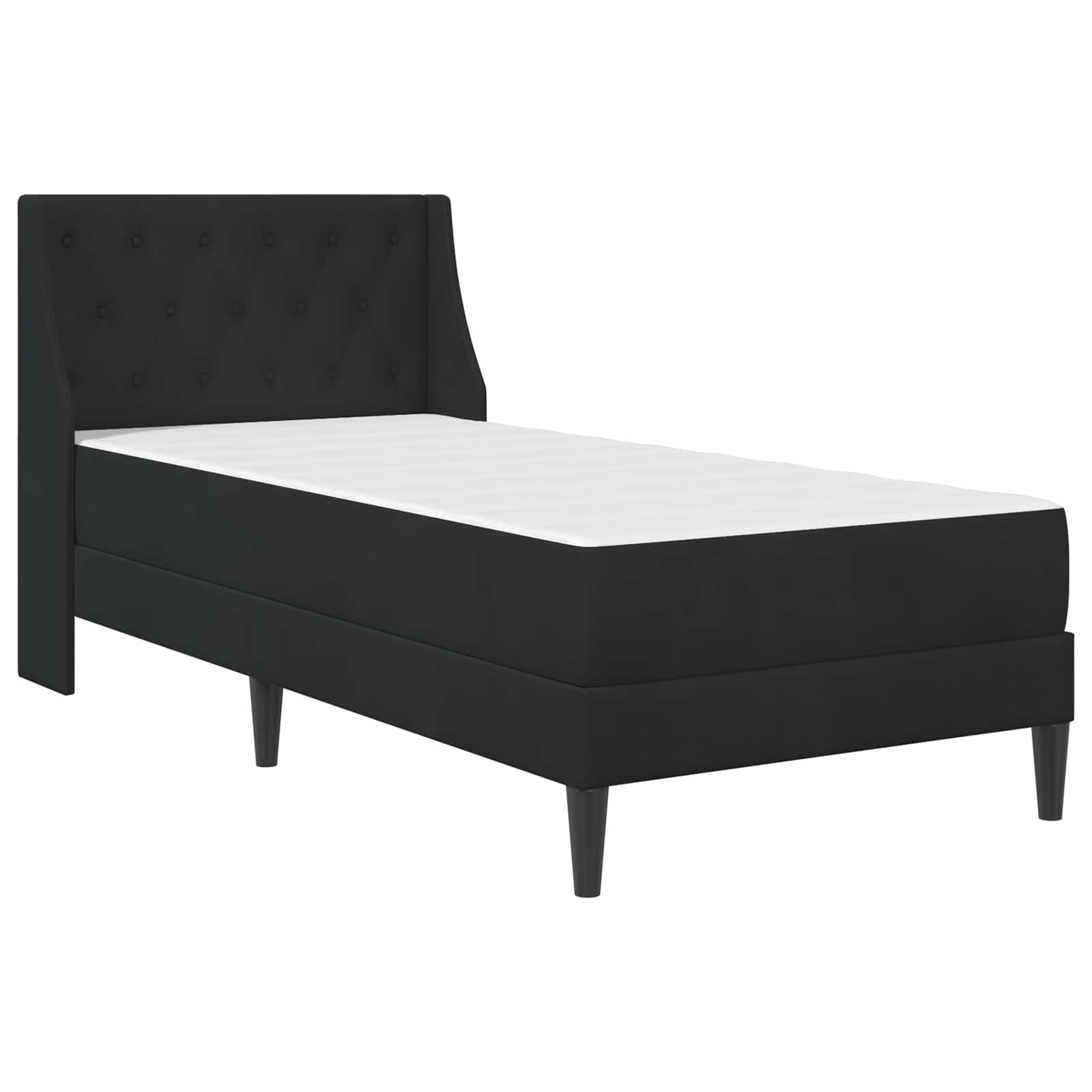 Cadre de lit avec matelas avec matelas Noir 90 x 190 cm Velours - XIOS