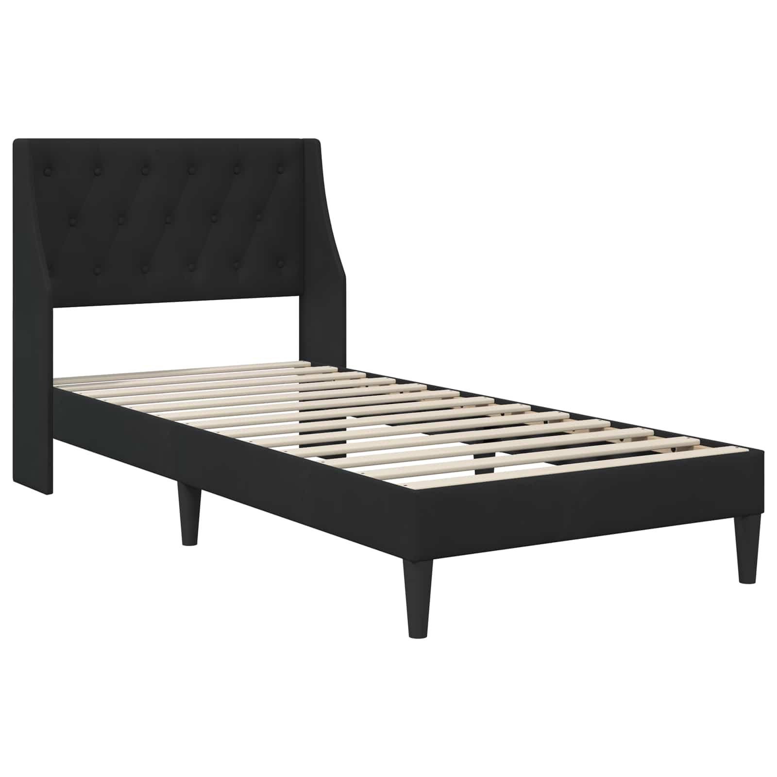 Cadre de lit avec matelas avec matelas Noir 90 x 190 cm Velours - XIOS