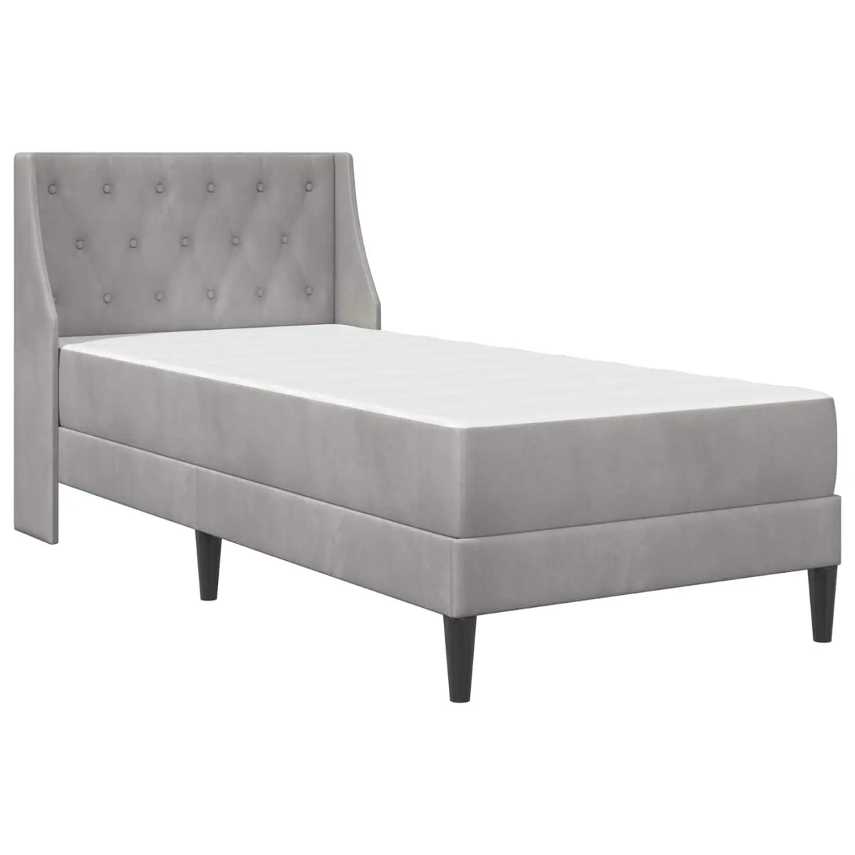 Cadre de lit avec matelas Gris clair 90 x 200 cm Velours - XIOS
