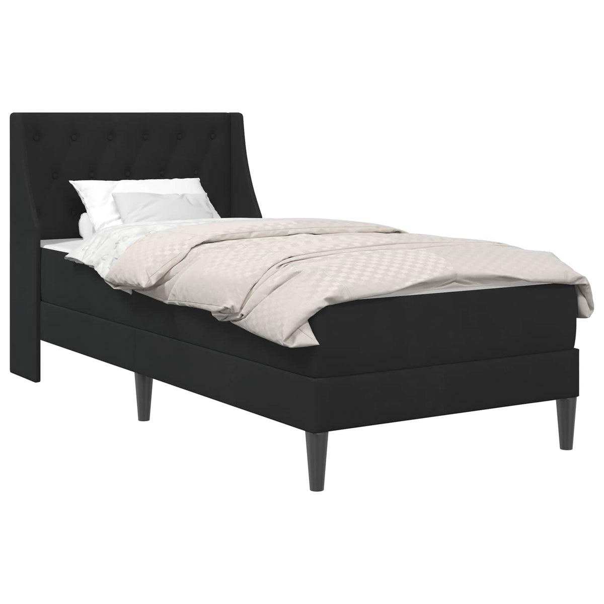 Cadre de lit avec matelas avec matelas Noir 90 x 200 cm Velours - XIOS Store SNC