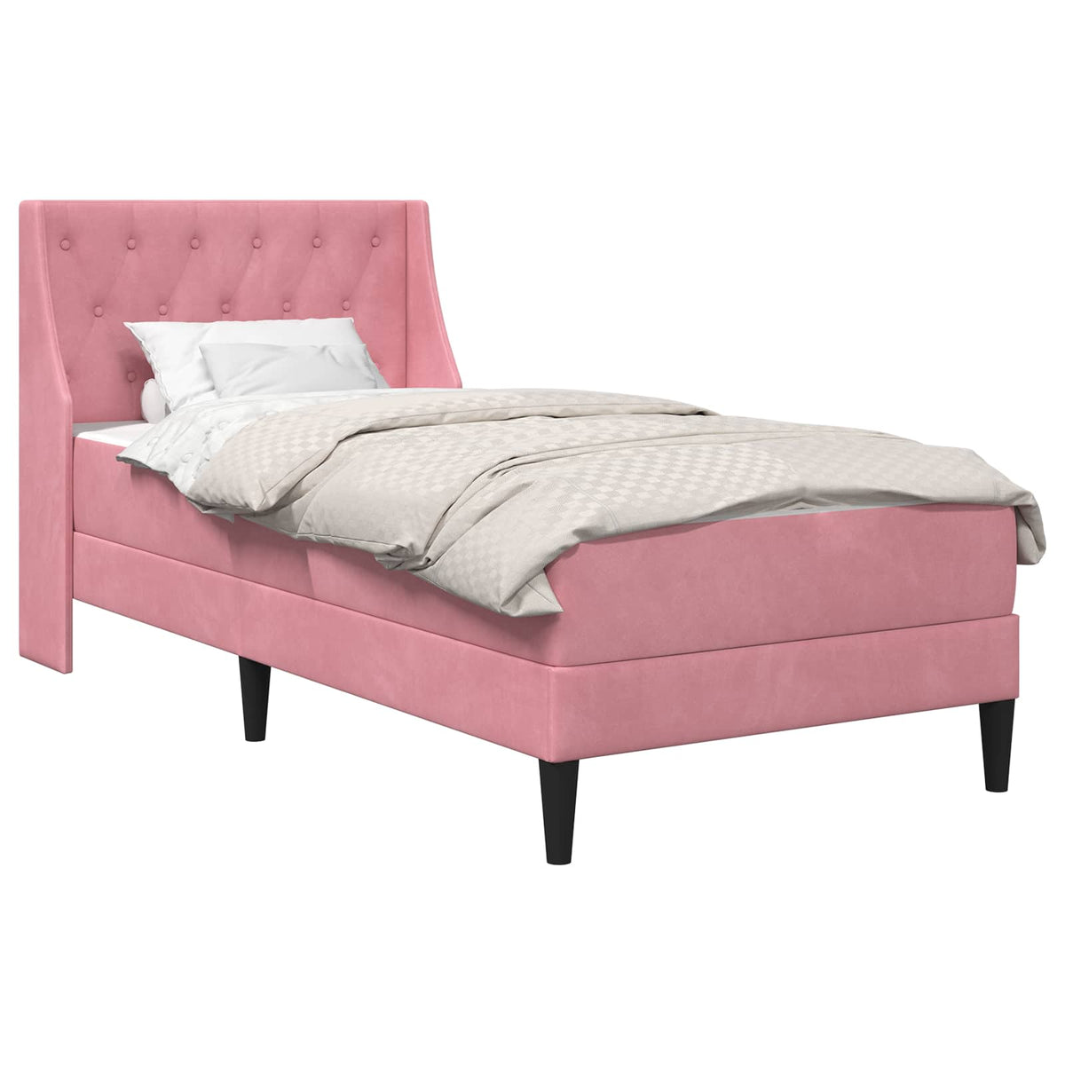 Cadre de lit avec matelas Rose 100 x 200 cm Velours