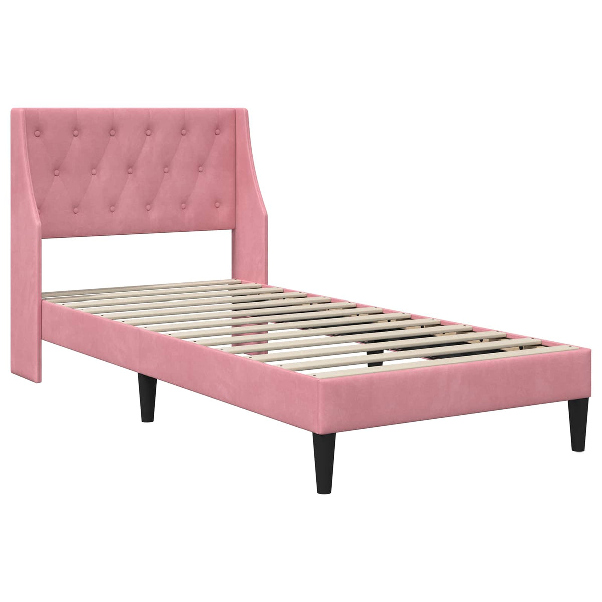 Cadre de lit avec matelas Rose 100 x 200 cm Velours