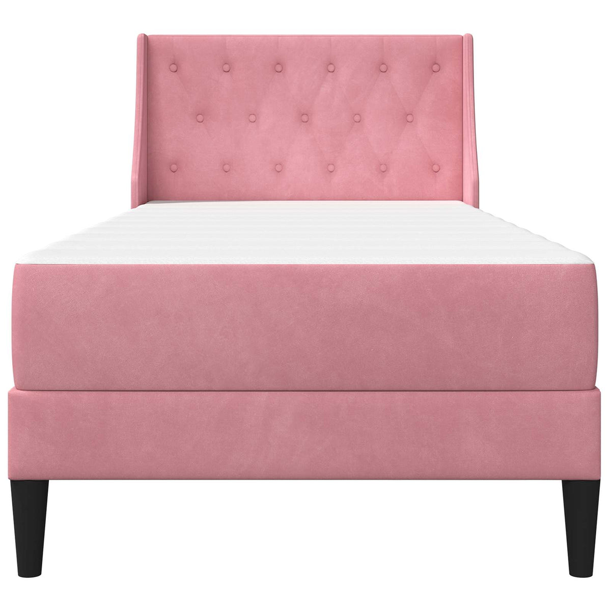Cadre de lit avec matelas Rose 100 x 200 cm Velours