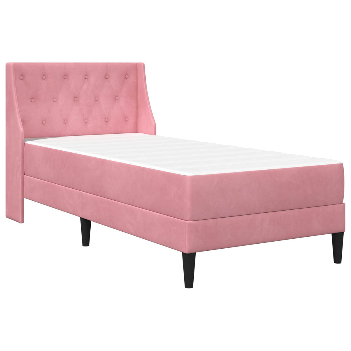 Cadre de lit avec matelas Rose 100 x 200 cm Velours