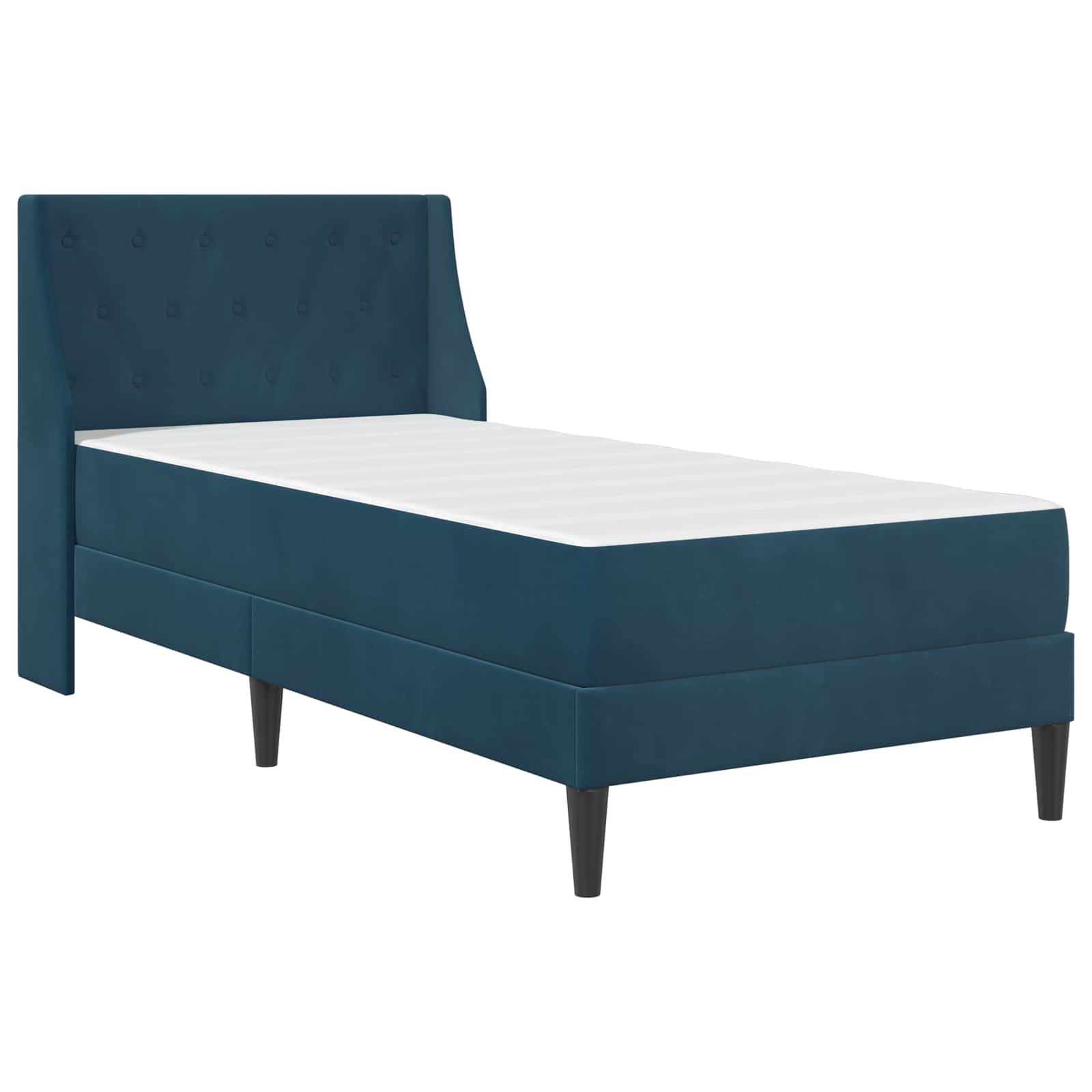 Cadre de lit avec matelas Bleu 100 x 200 cm Velours - XIOS