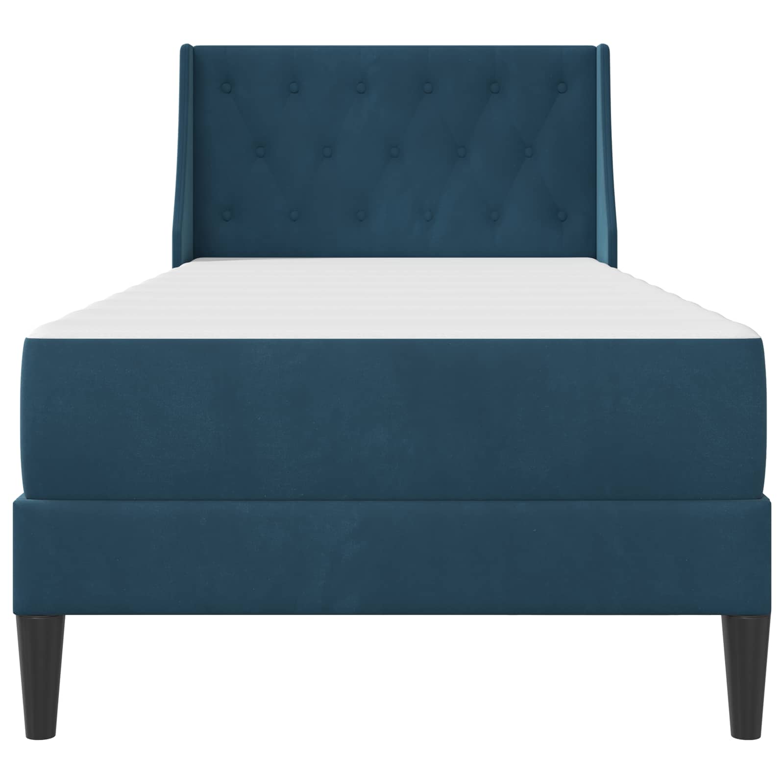 Cadre de lit avec matelas Bleu 100 x 200 cm Velours - XIOS