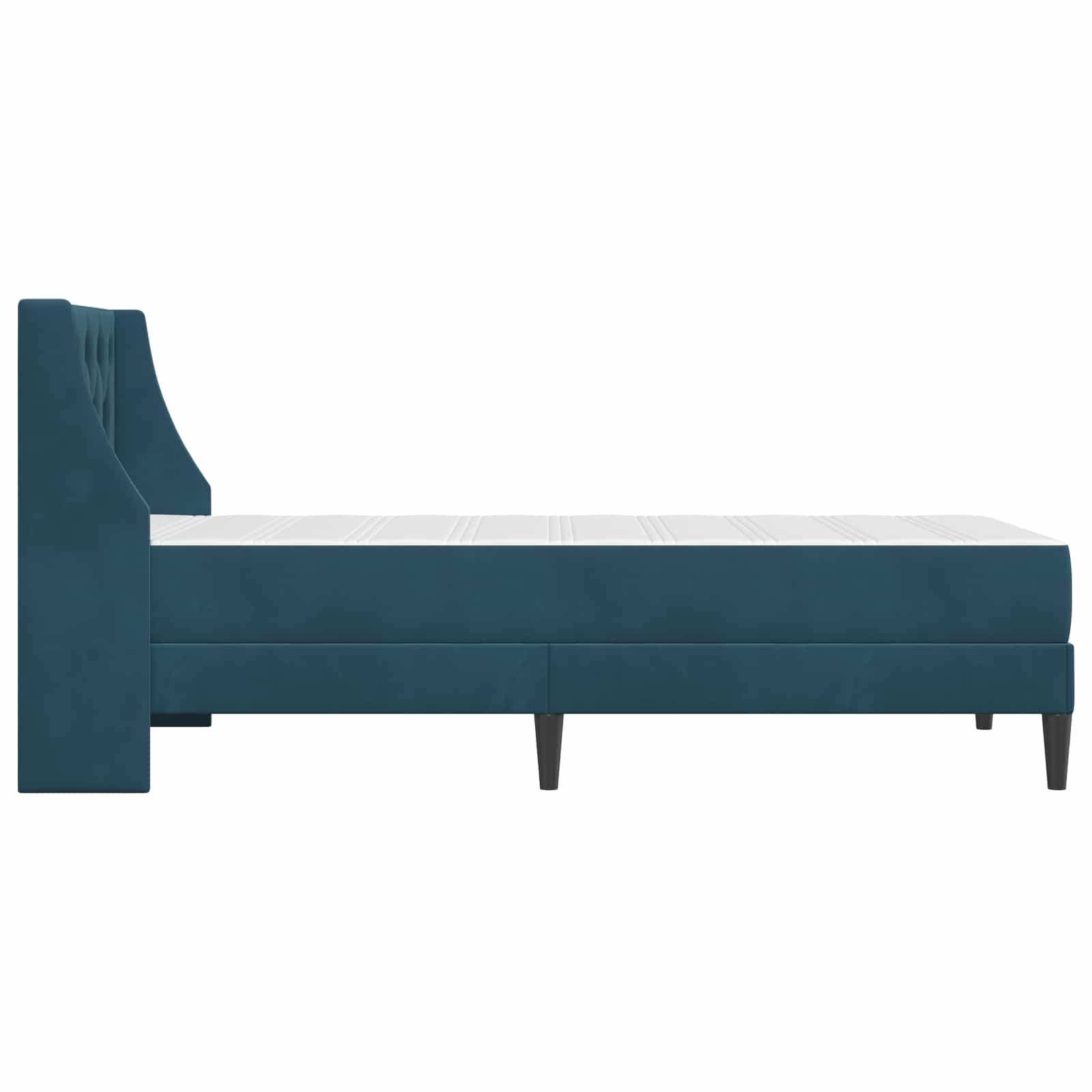 Cadre de lit avec matelas Bleu 100 x 200 cm Velours - XIOS