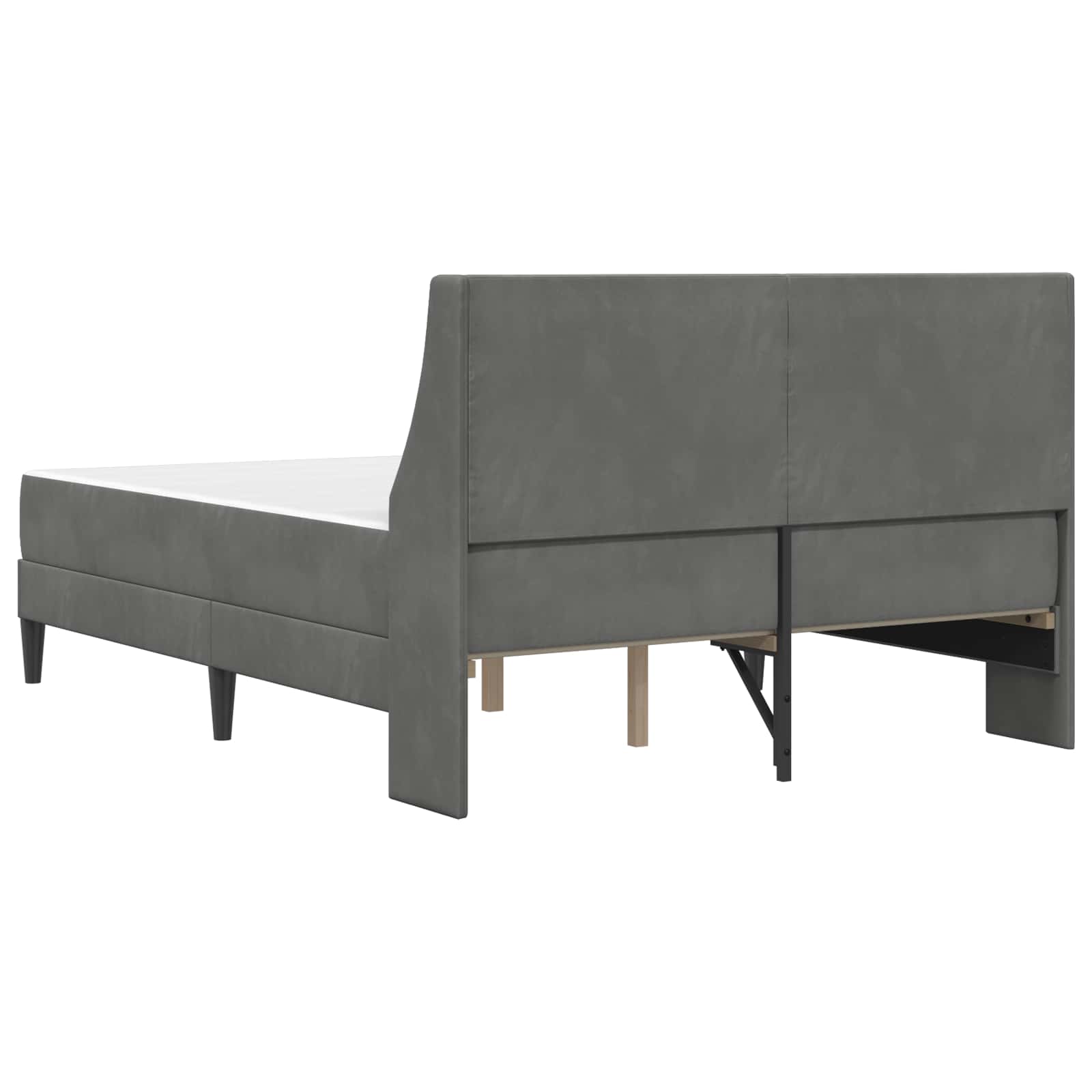 Cadre de lit avec matelas Gris foncé 120 x 200 cm Velours - XIOS