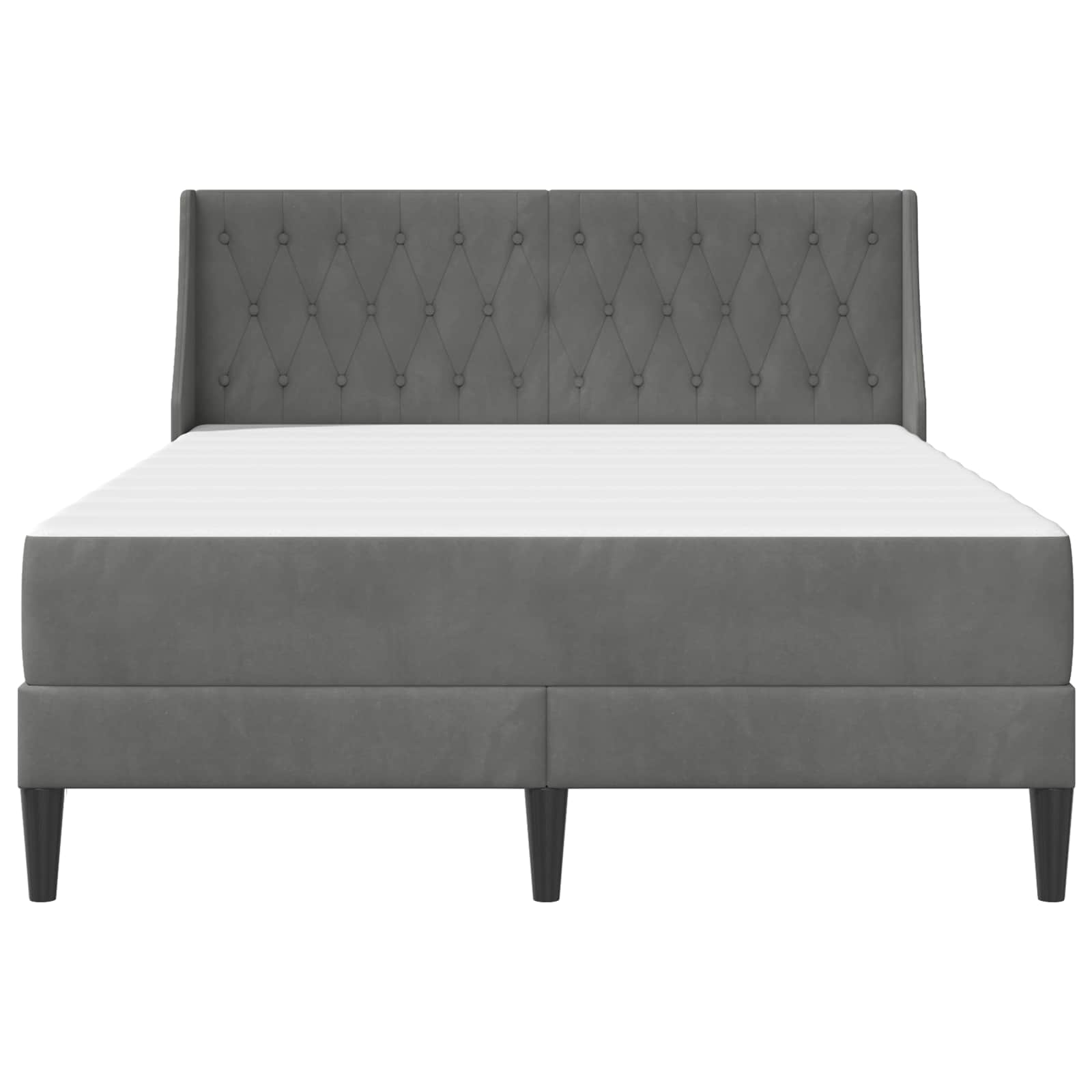 Cadre de lit avec matelas Gris foncé 120 x 200 cm Velours - XIOS