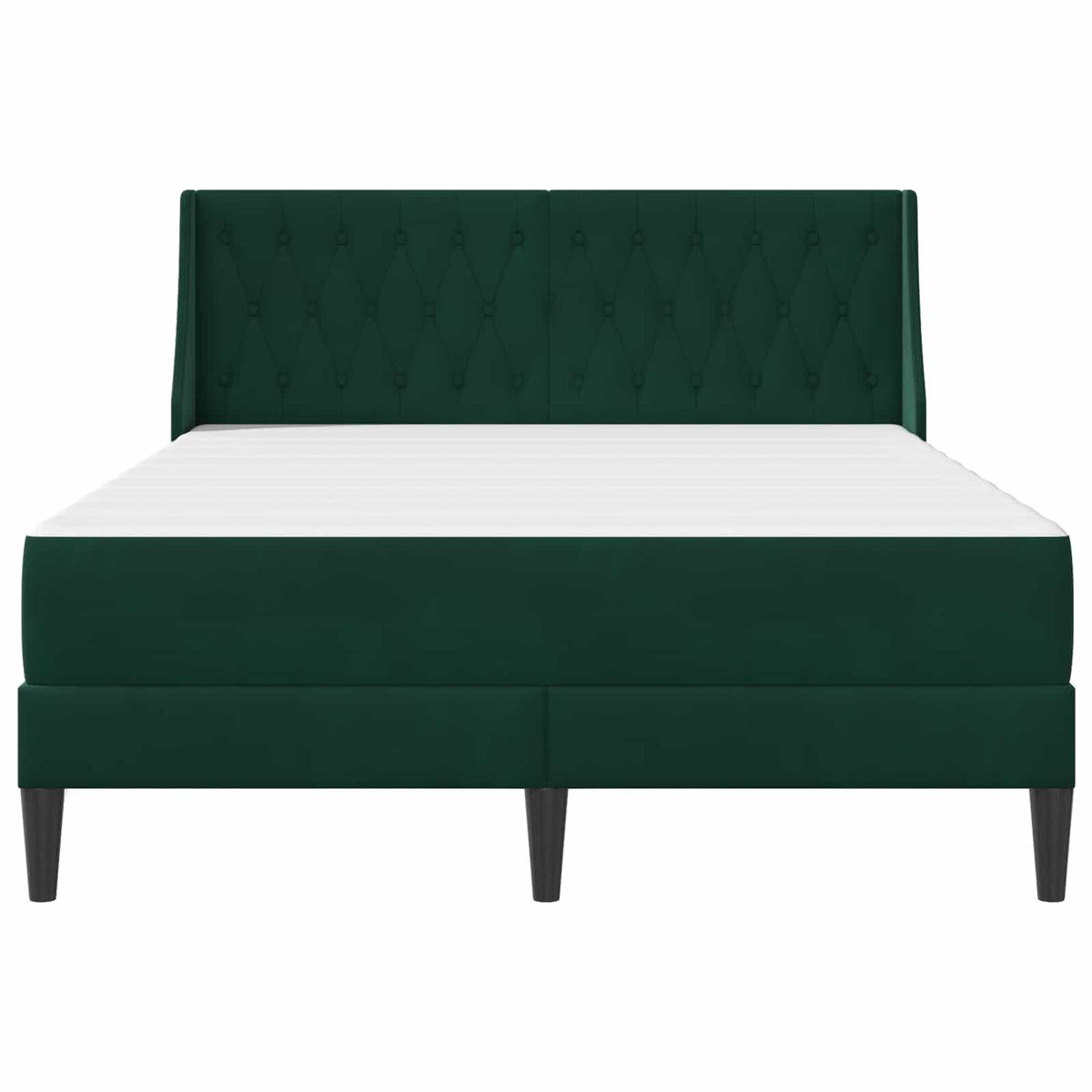 Cadre de lit avec matelas Vert foncé 120 x 200 cm Velours