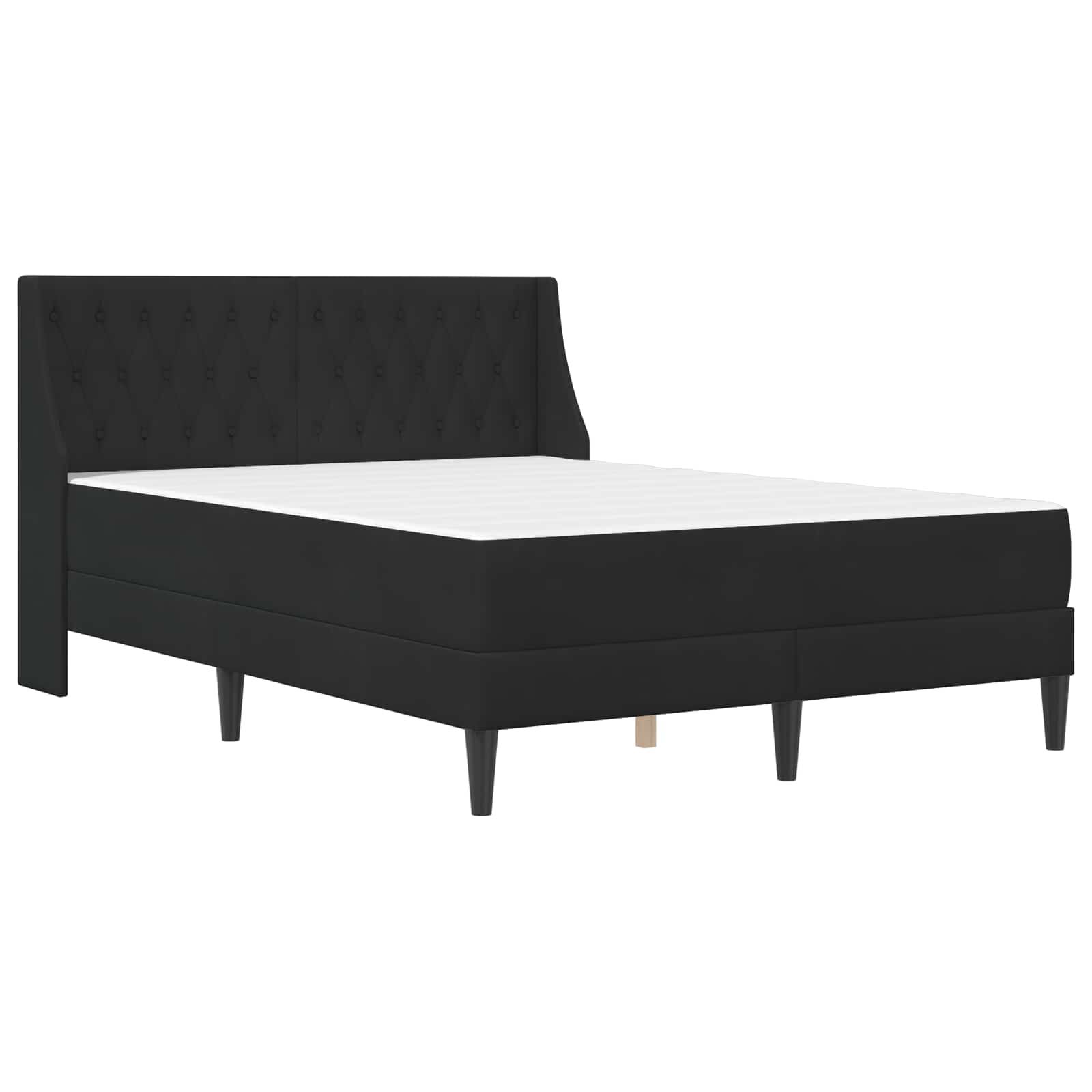 Cadre de lit avec matelas Noir 120 x 200 cm Velours - XIOS
