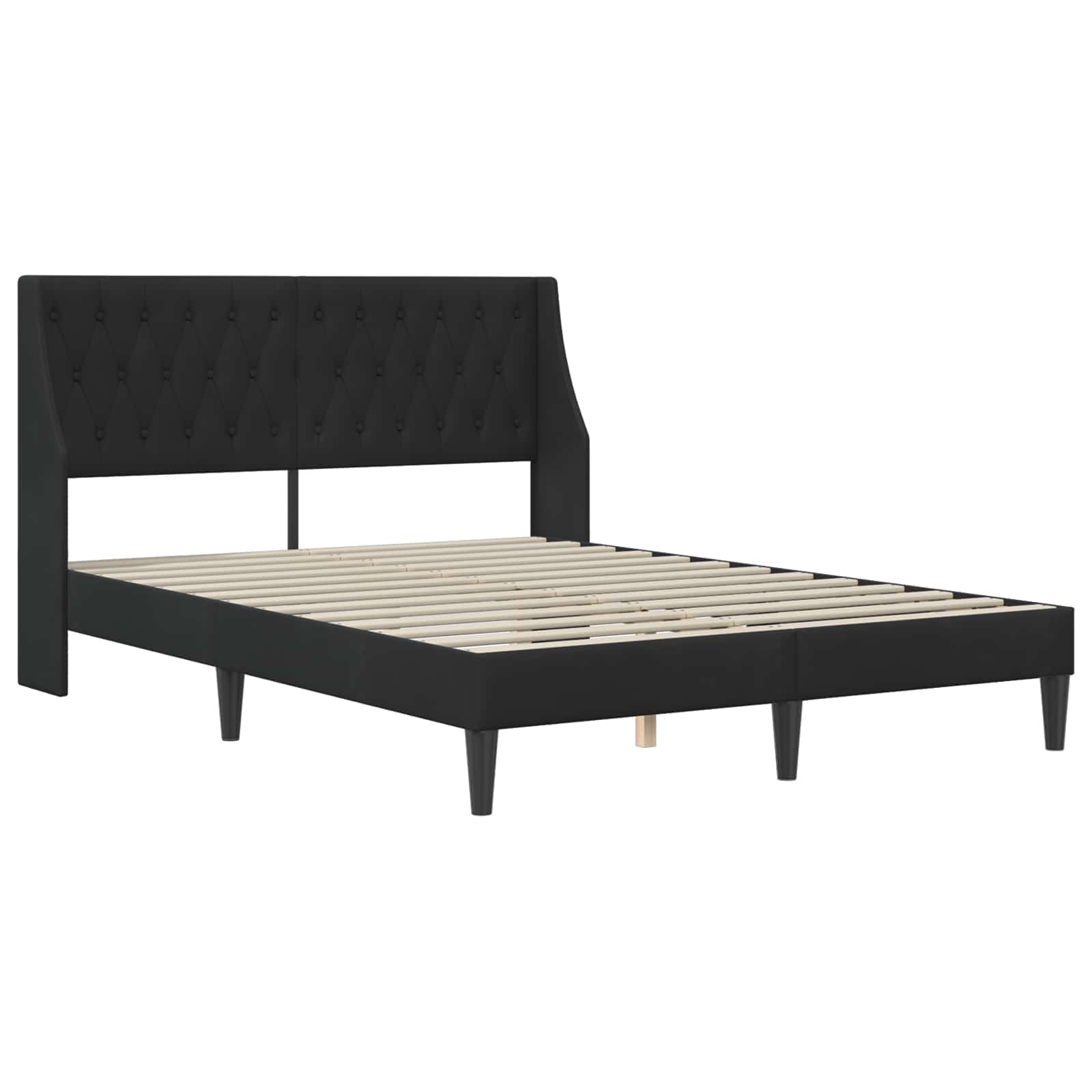 Cadre de lit avec matelas Noir 120 x 200 cm Velours - XIOS