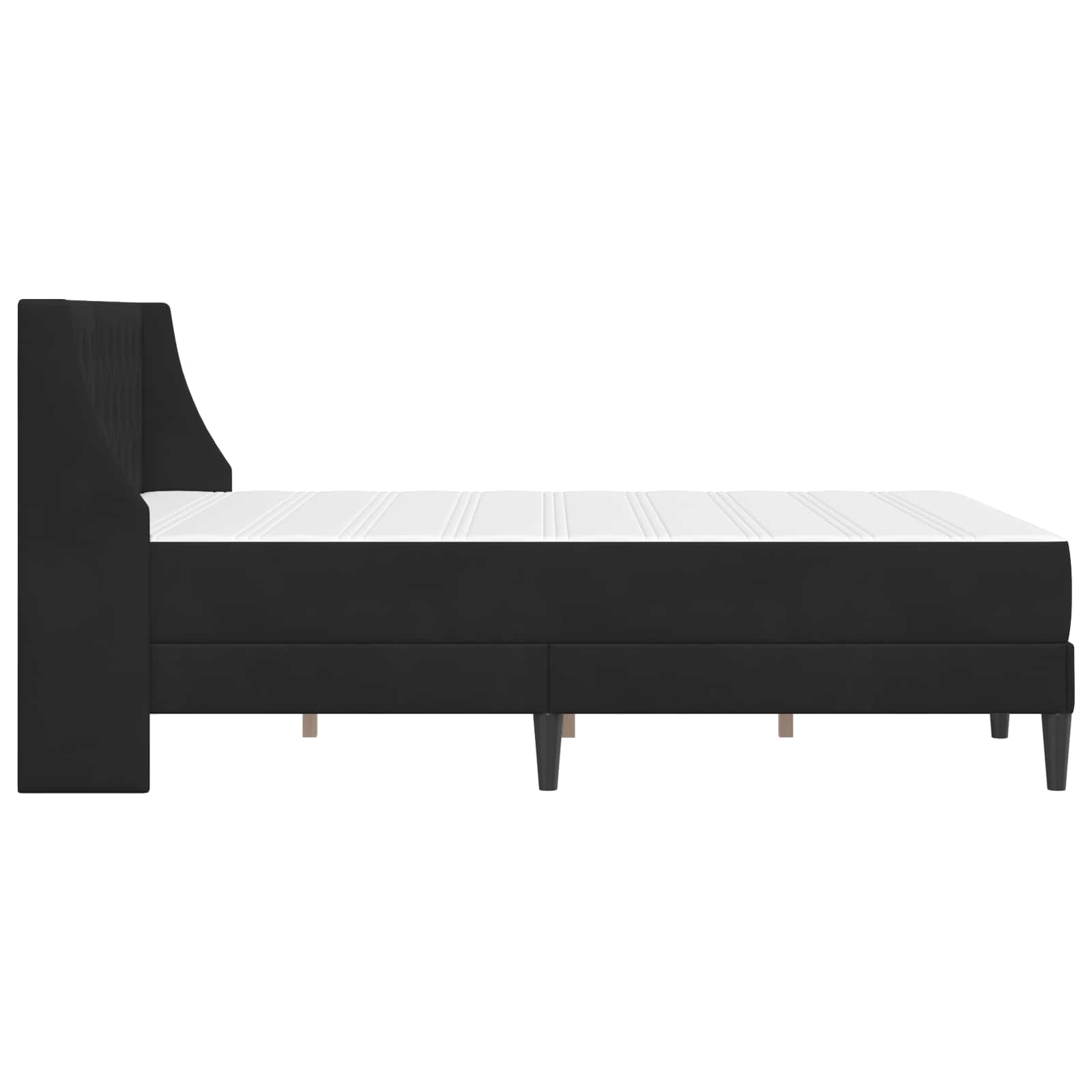 Cadre de lit avec matelas Noir 120 x 200 cm Velours - XIOS
