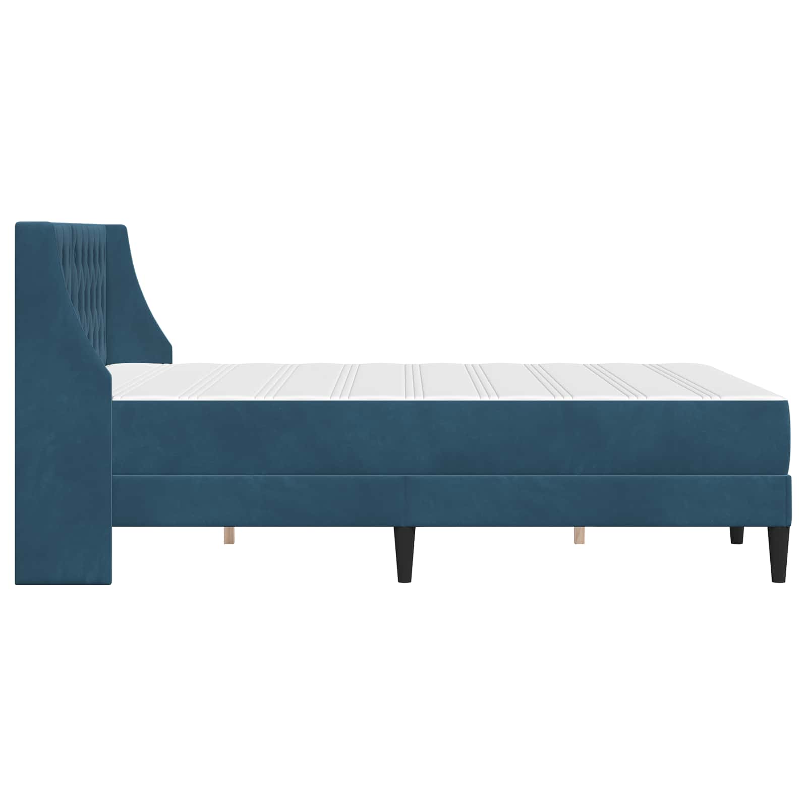 Cadre de lit avec matelas Bleu 120 x 200 cm Velours - XIOS