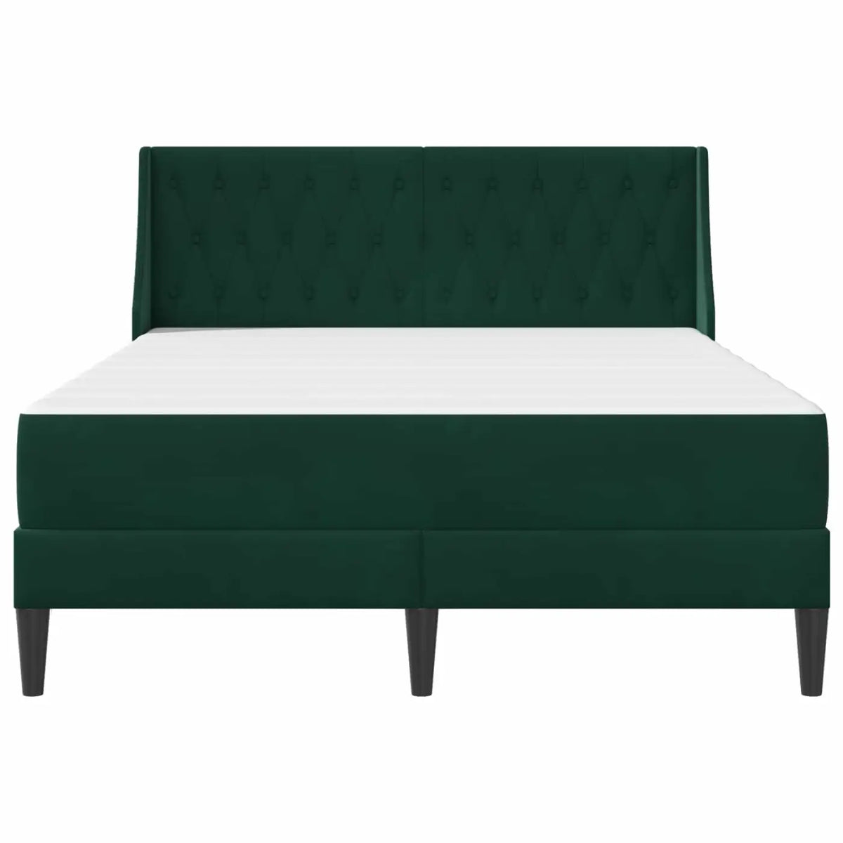 Cadre de lit avec matelas Vert foncé 140 x 200 cm Velours - XIOS