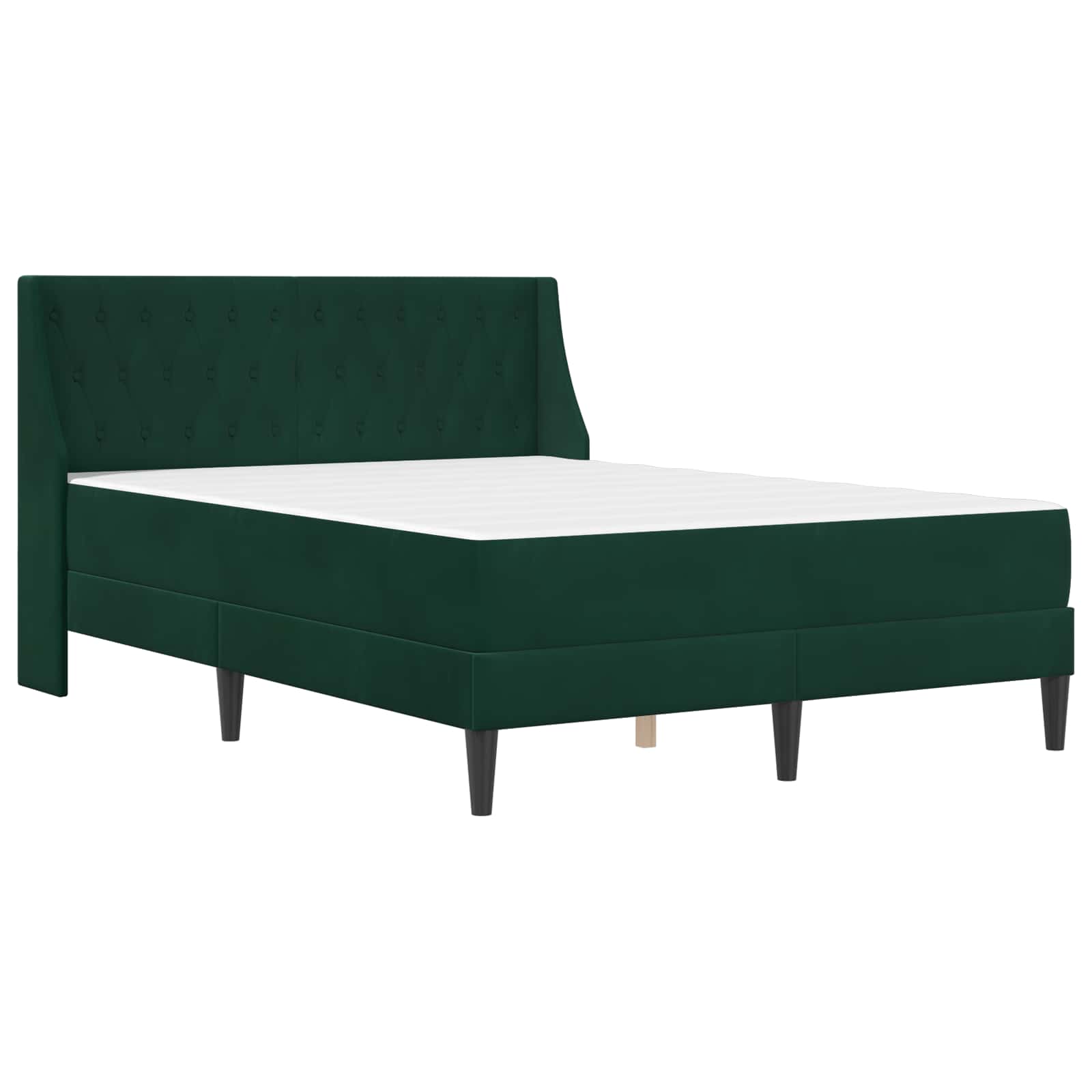 Cadre de lit avec matelas Vert foncé 180 x 200 cm Velours - XIOS