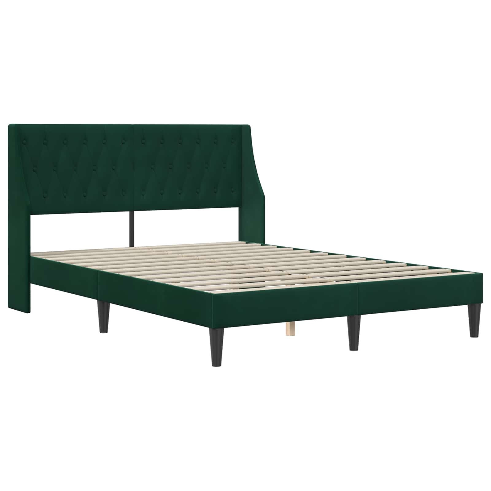 Cadre de lit avec matelas Vert foncé 180 x 200 cm Velours - XIOS