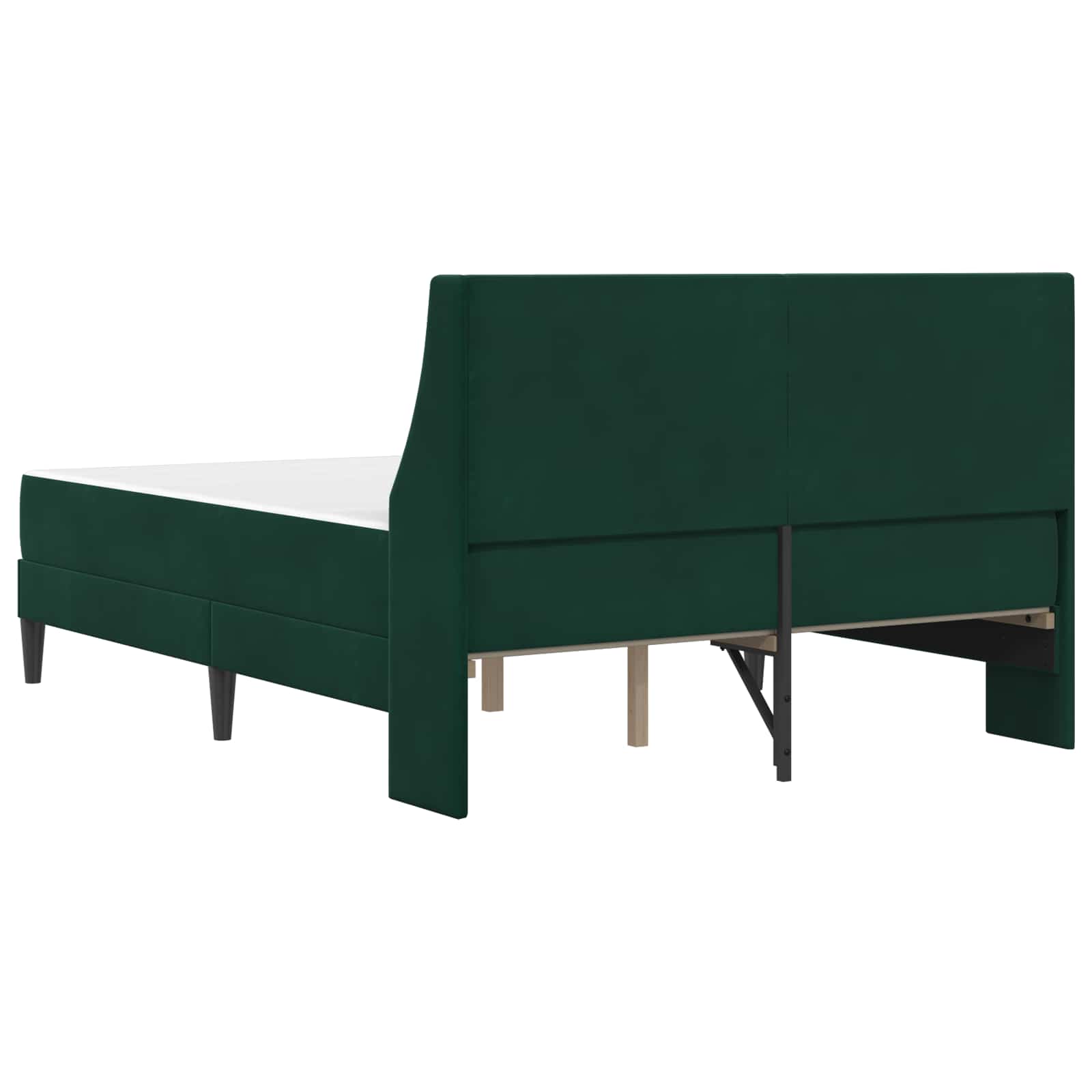 Cadre de lit avec matelas Vert foncé 180 x 200 cm Velours - XIOS