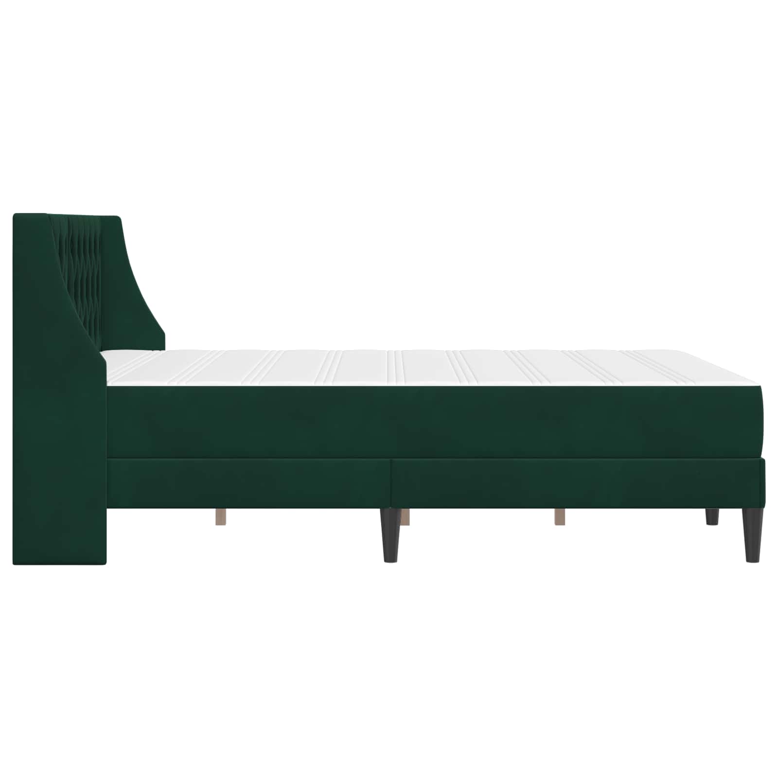 Cadre de lit avec matelas Vert foncé 180 x 200 cm Velours - XIOS