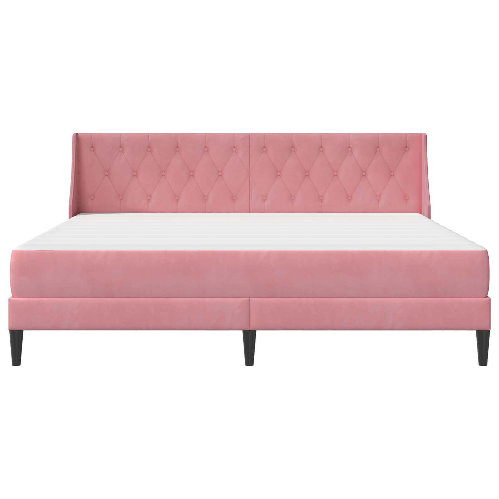 Cadre de lit avec matelas Rose 200 x 200 cm Velours - XIOS