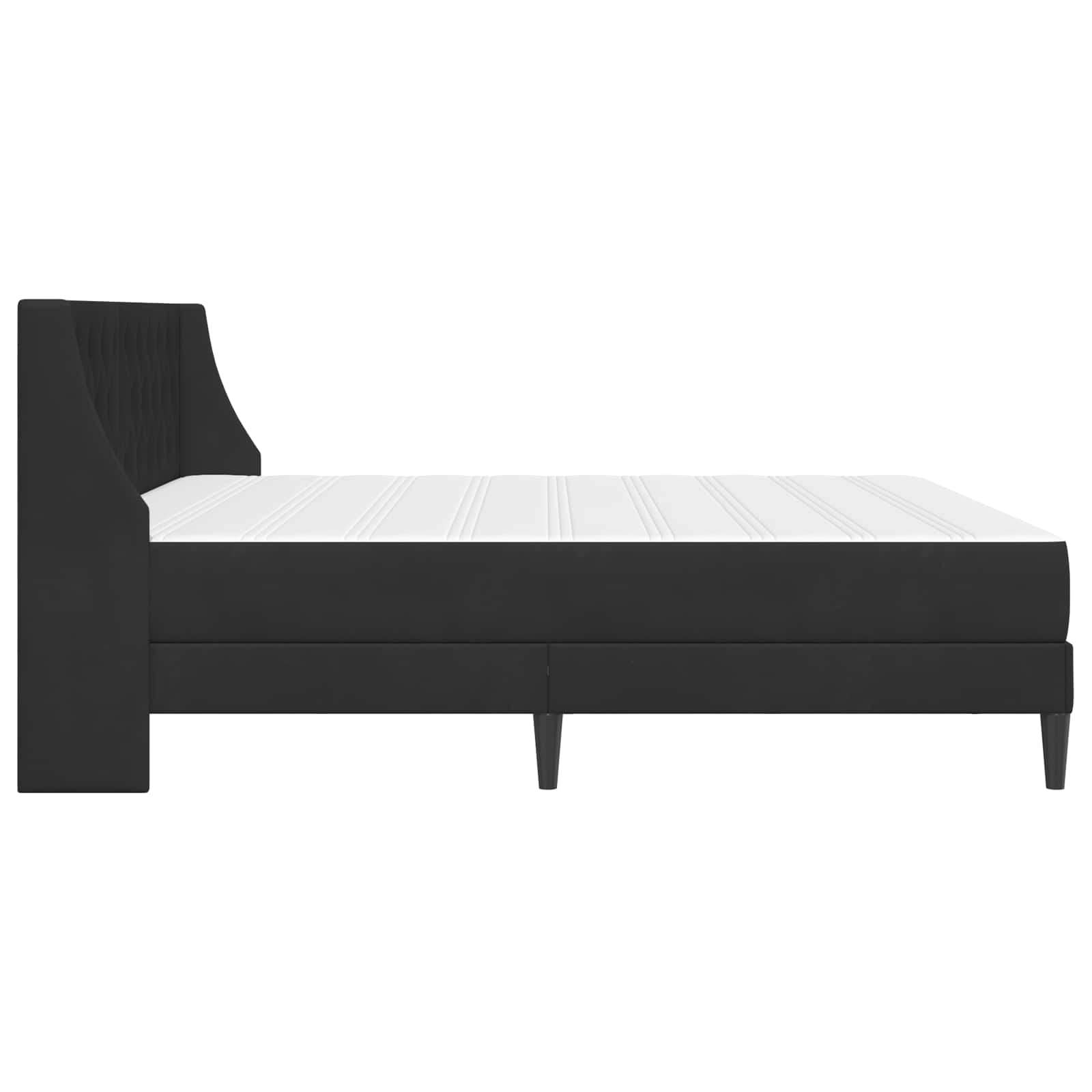 Cadre de lit avec matelas Montage mural 2 pcs Noir Velours - XIOS