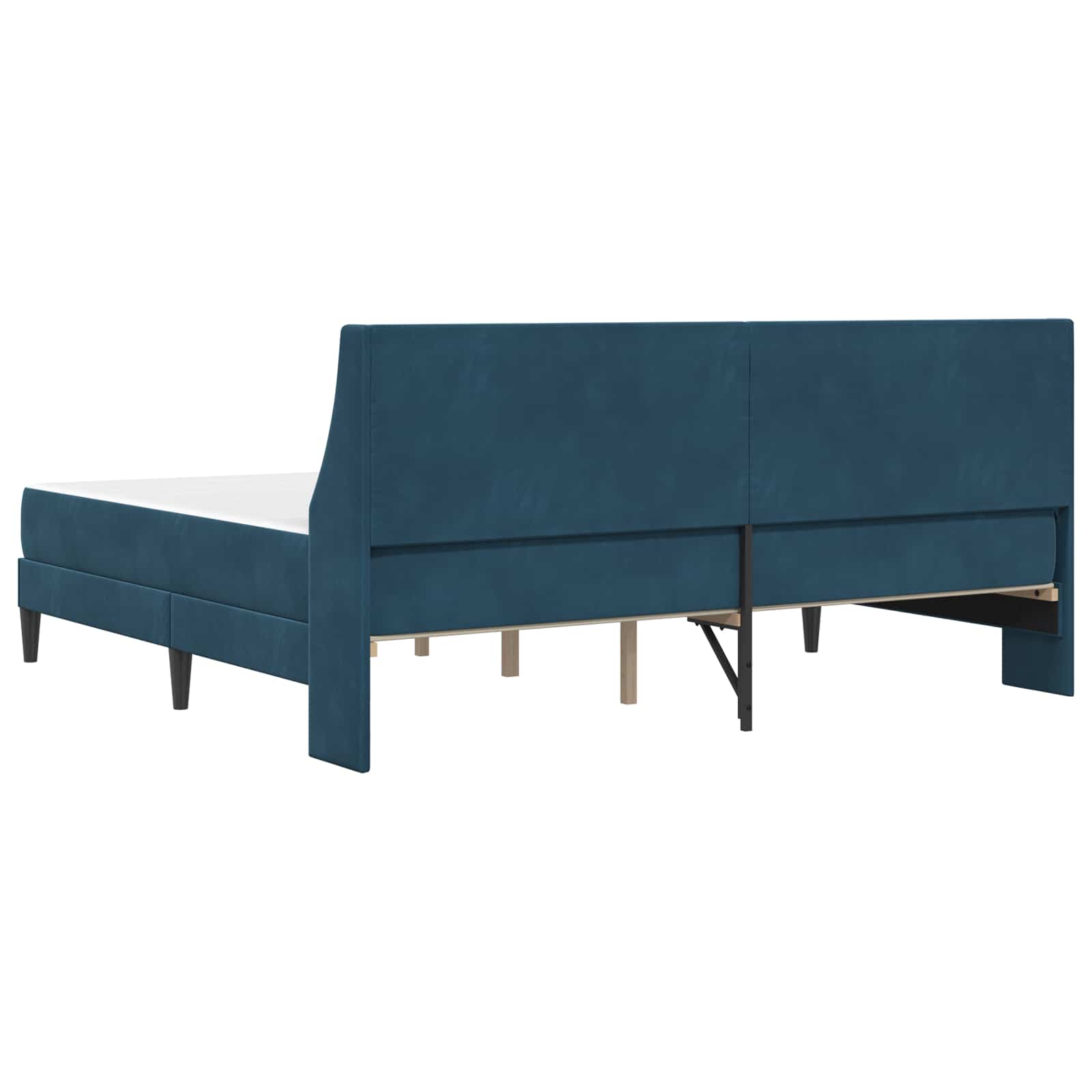 Cadre de lit avec matelas Bleu 200 x 200 cm Velours - XIOS