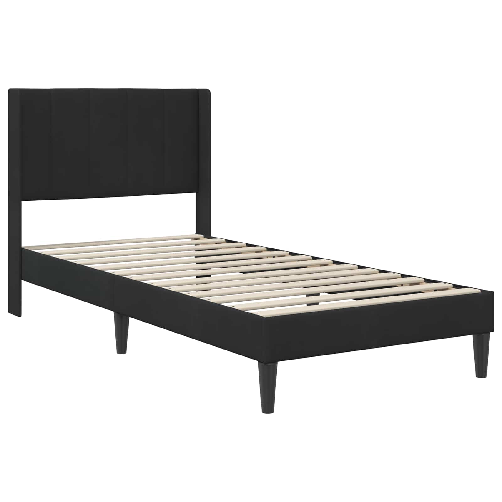 Cadre de lit avec matelas Noir 80 x 200 cm Velours - XIOS