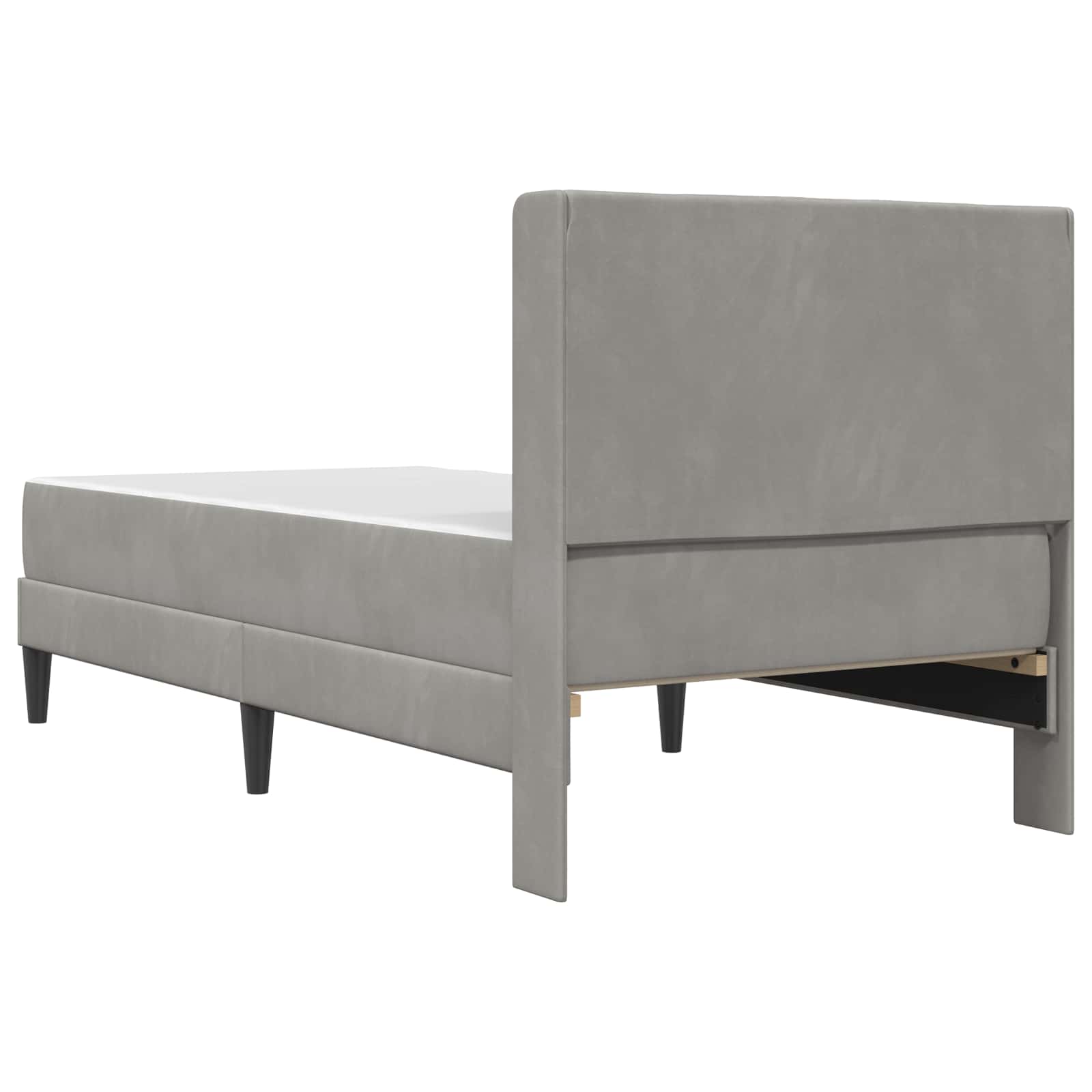 Cadre de lit avec matelas Gris clair 90 x 190 cm Velours - XIOS