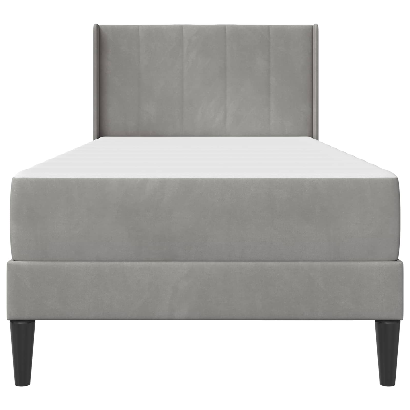 Cadre de lit avec matelas Gris clair 90 x 190 cm Velours - XIOS
