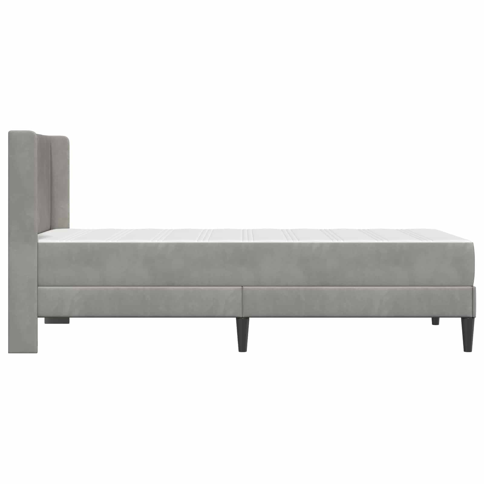 Cadre de lit avec matelas Gris clair 90 x 190 cm Velours - XIOS
