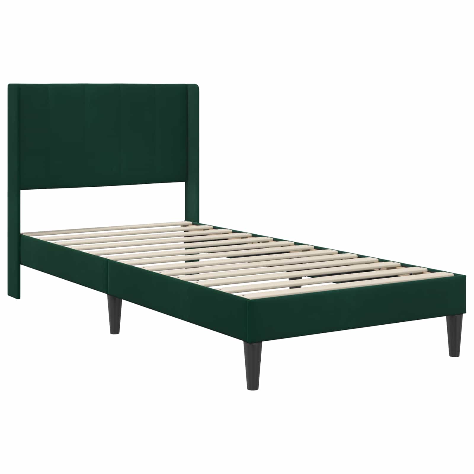 Cadre de lit avec matelas Vert foncé 90 x 190 cm Velours - XIOS