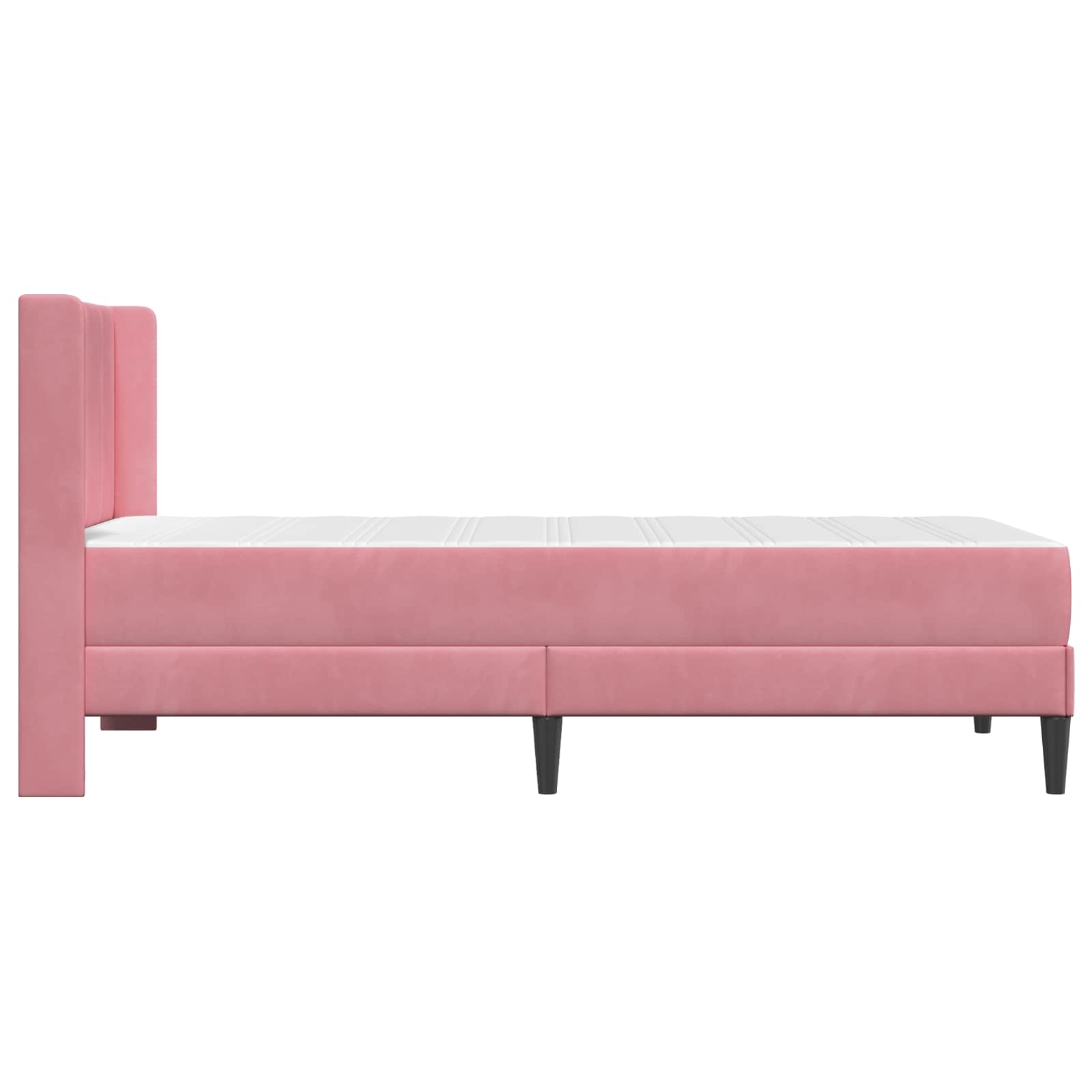 Cadre de lit avec matelas Rose 90 x 190 cm Velours