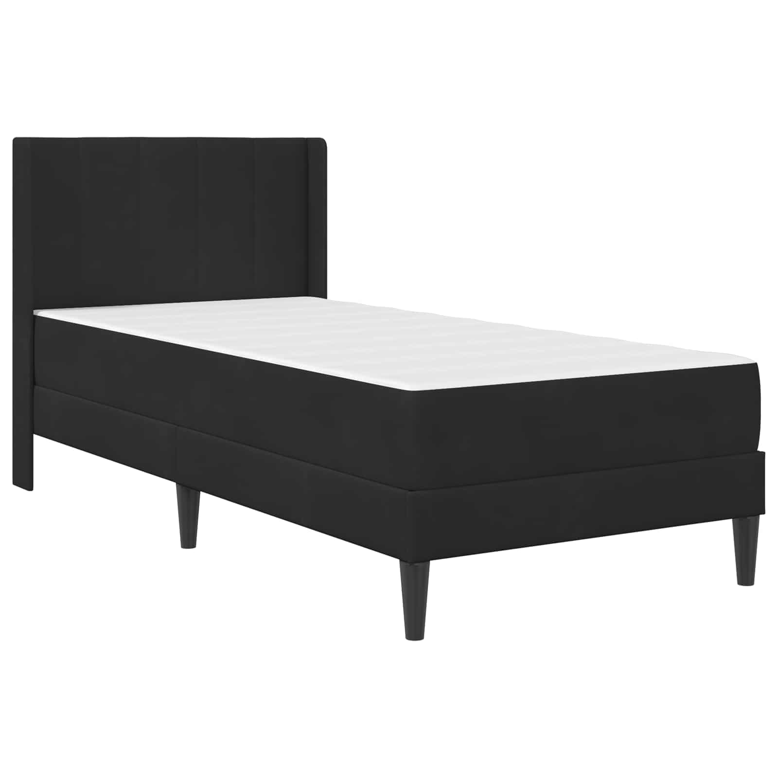 Cadre de lit avec matelas Noir 90 x 190 cm Velours - XIOS