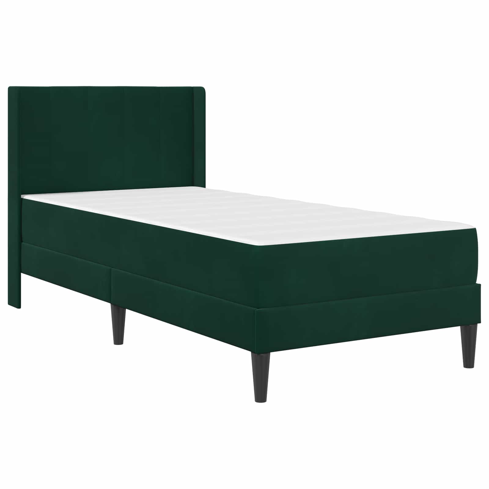 Cadre de lit avec matelas Vert foncé 90 x 200 cm Velours - XIOS