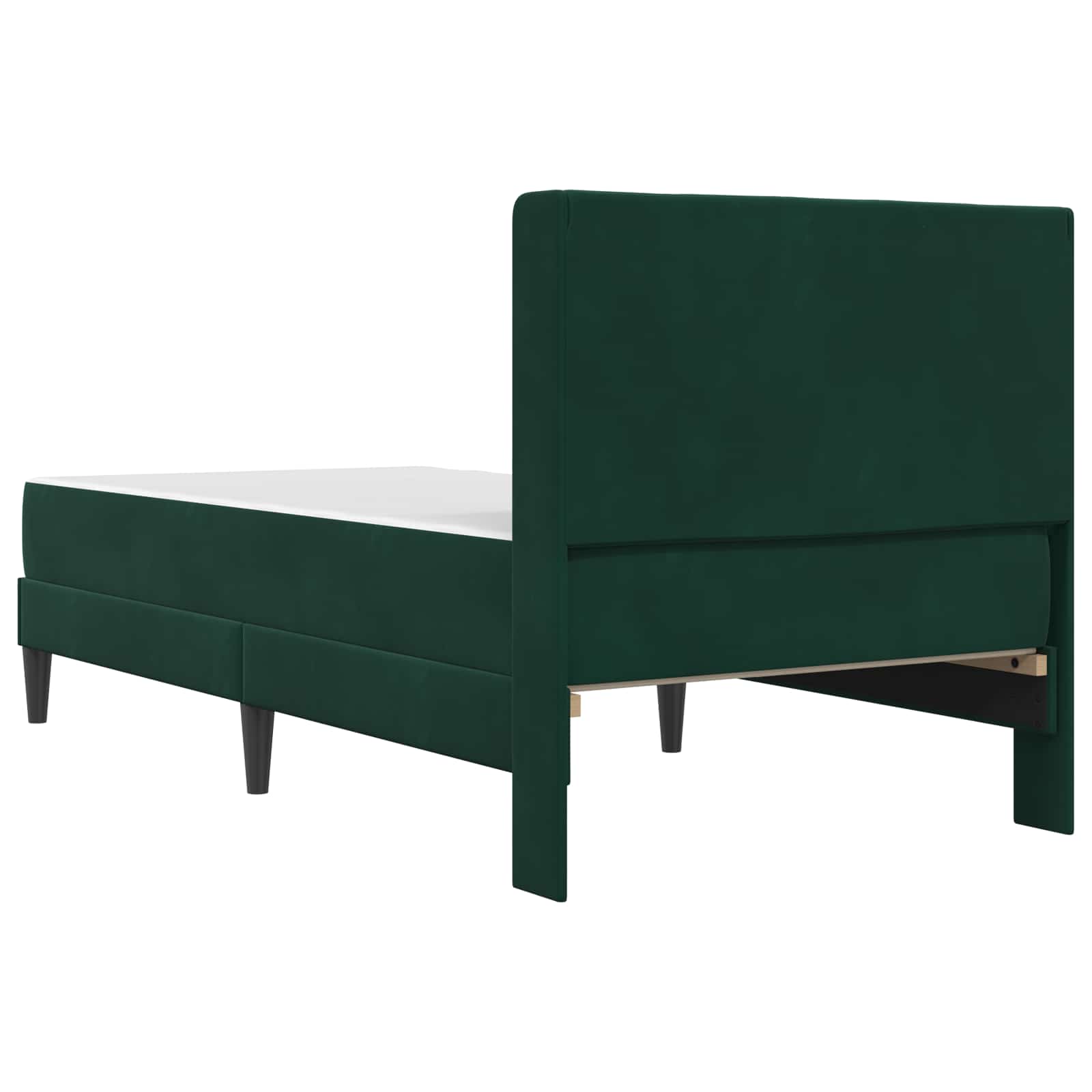 Cadre de lit avec matelas Vert foncé 90 x 200 cm Velours - XIOS