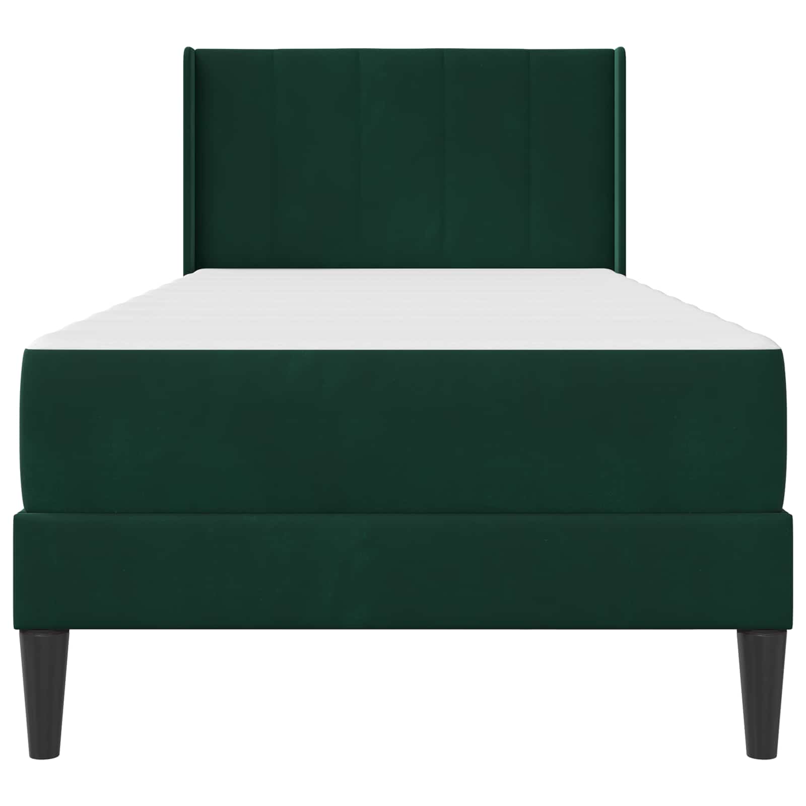 Cadre de lit avec matelas Vert foncé 90 x 200 cm Velours - XIOS