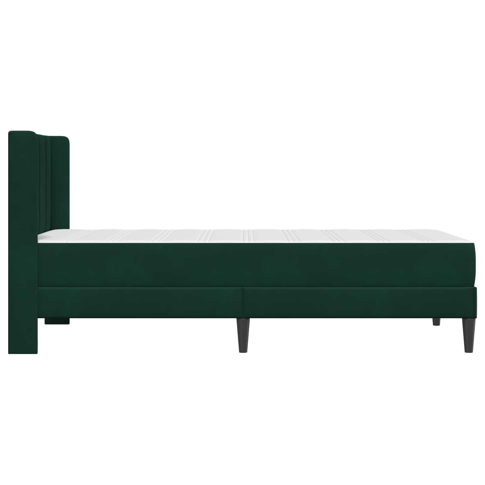 Cadre de lit avec matelas Vert foncé 90 x 200 cm Velours - XIOS