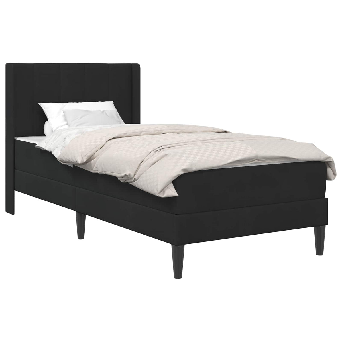 Cadre de lit avec matelas Noir 90 x 200 cm Velours - XIOS Store SNC