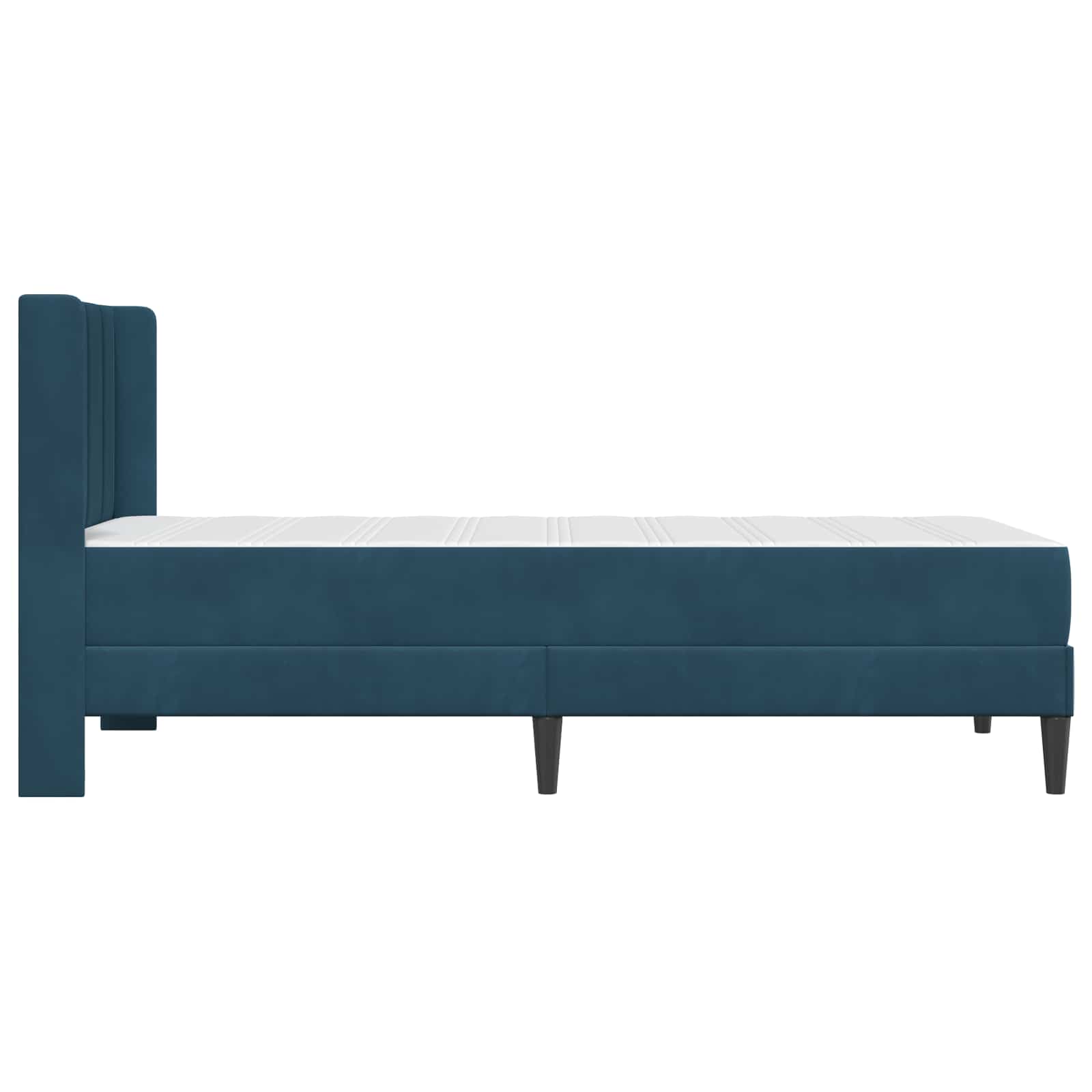 Cadre de lit avec matelas avec tête de lit 2 pcs Bleu Velours - XIOS