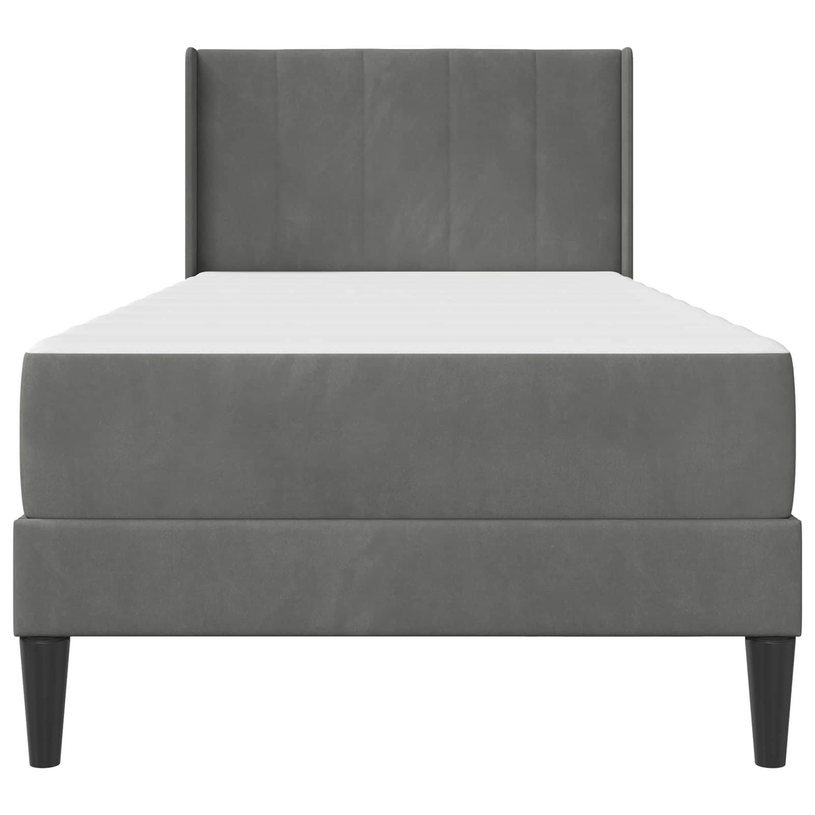 Cadre de lit avec matelas Gris foncé 100 x 200 cm Velours - XIOS