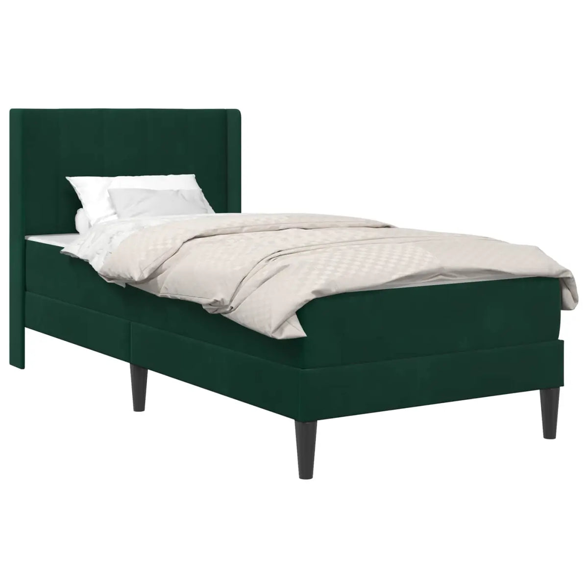 Cadre de lit avec matelas Vert foncé 100 x 200 cm Velours - XIOS
