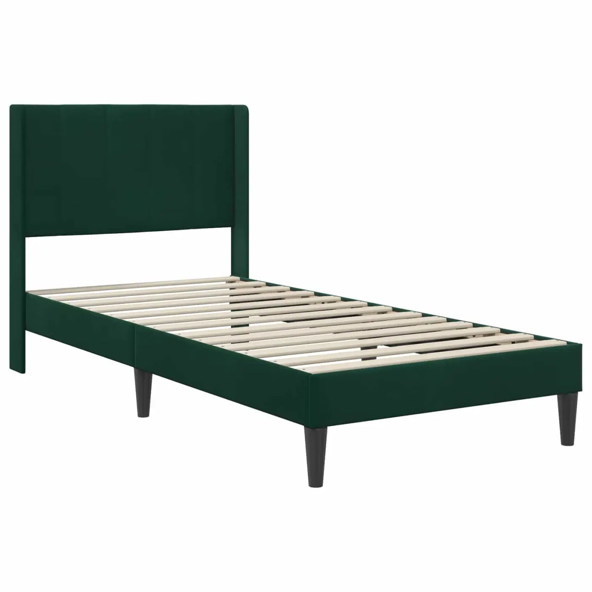 Cadre de lit avec matelas Vert foncé 100 x 200 cm Velours - XIOS