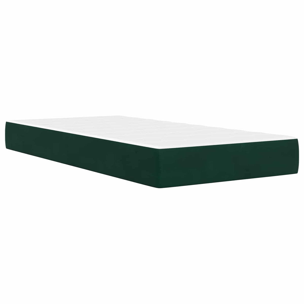 Cadre de lit avec matelas Vert foncé 100 x 200 cm Velours