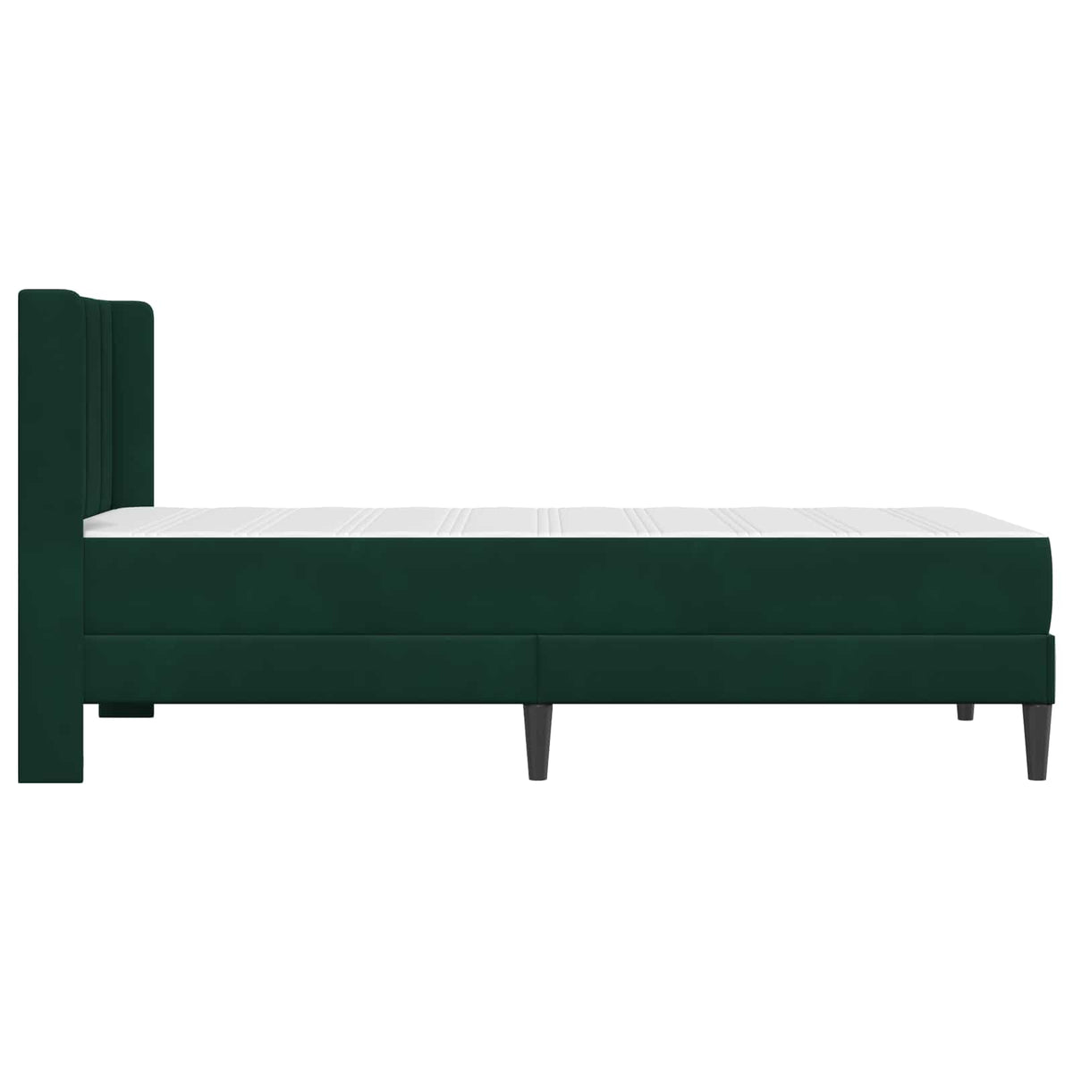 Cadre de lit avec matelas Vert foncé 100 x 200 cm Velours