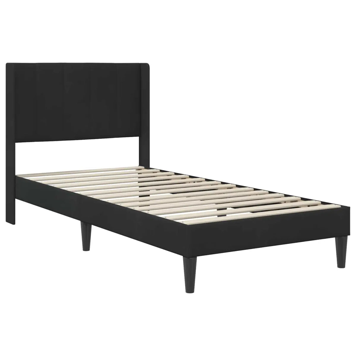 Cadre de lit avec matelas Noir 100 x 200 cm Velours - XIOS
