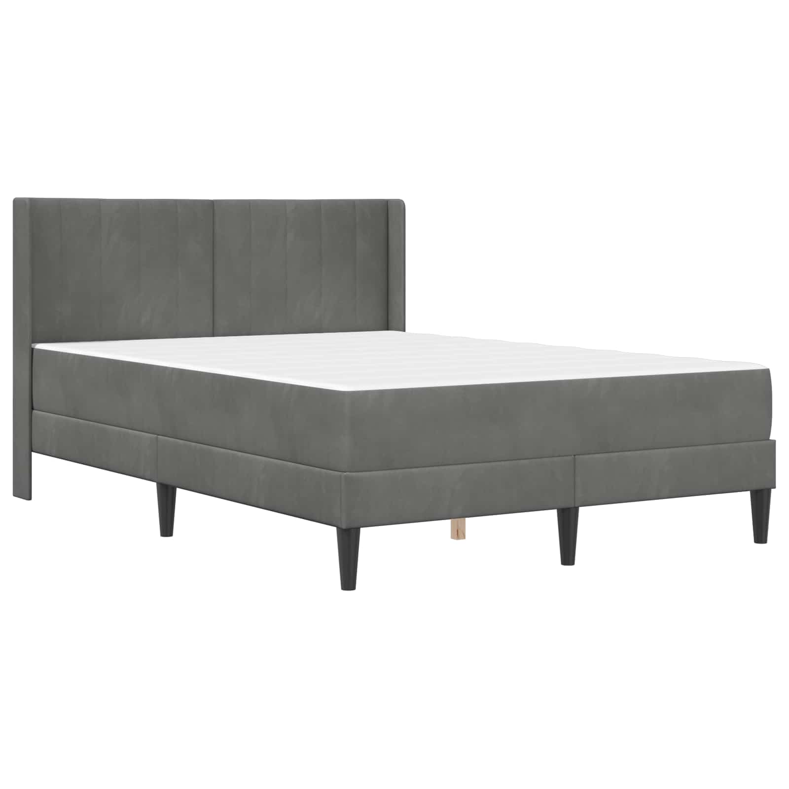 Cadre de lit avec matelas Gris foncé 120 x 190 cm Velours - XIOS